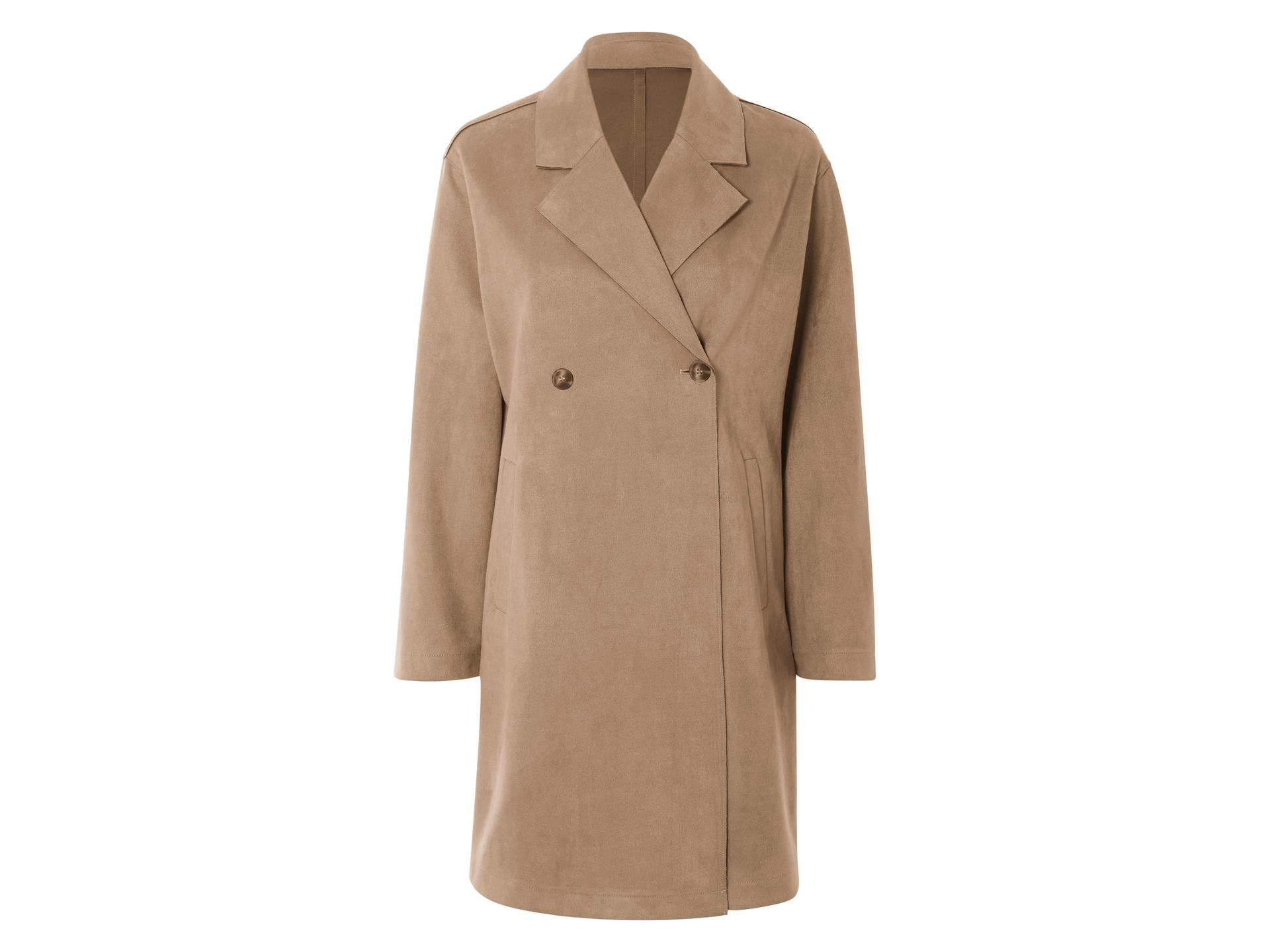 esmara® Płaszcz damski z eleganckiego weluru (Brązowy, 46)