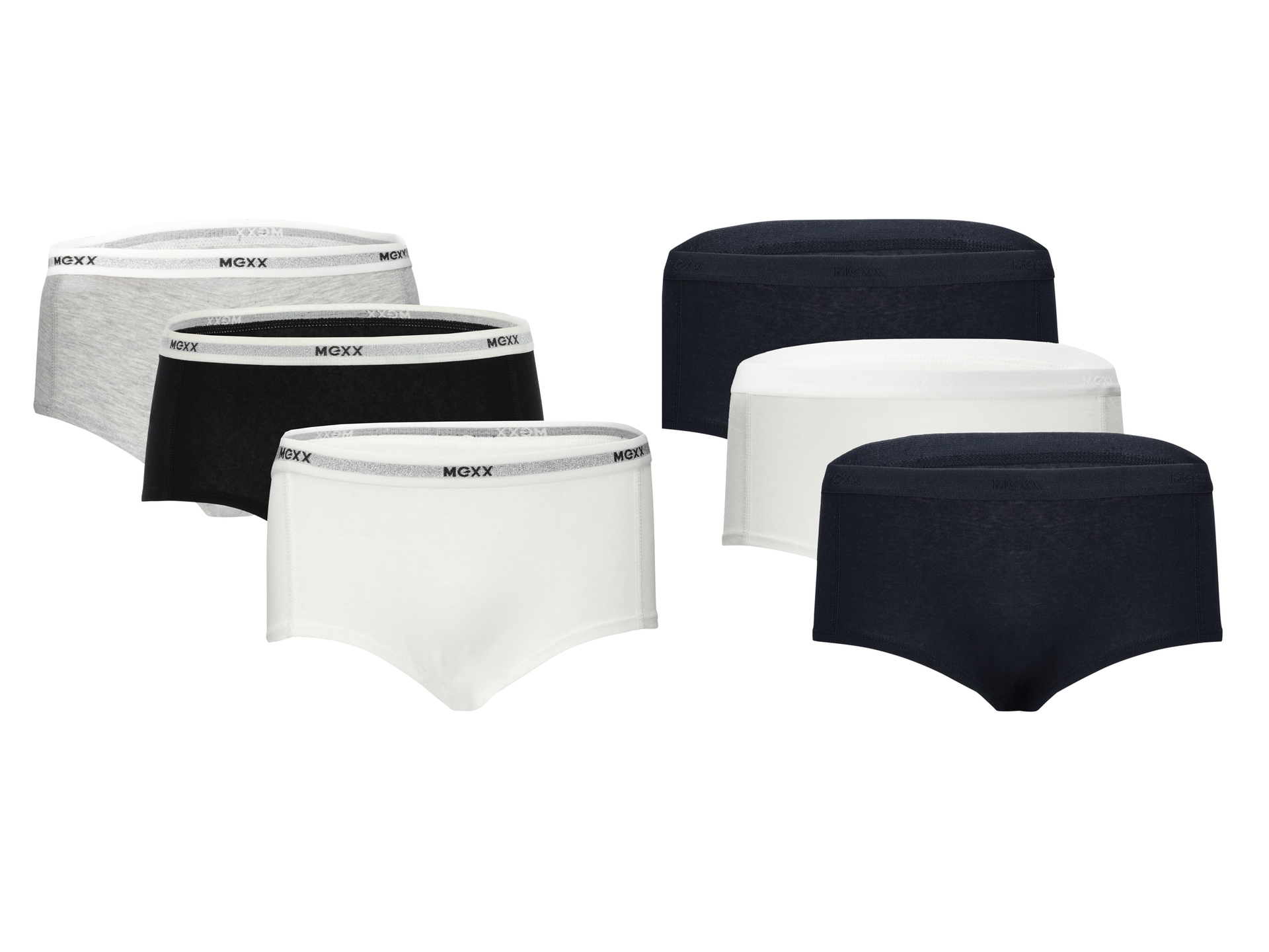 MEXX Majtki hipstery damskie z bawełną, 3 pary