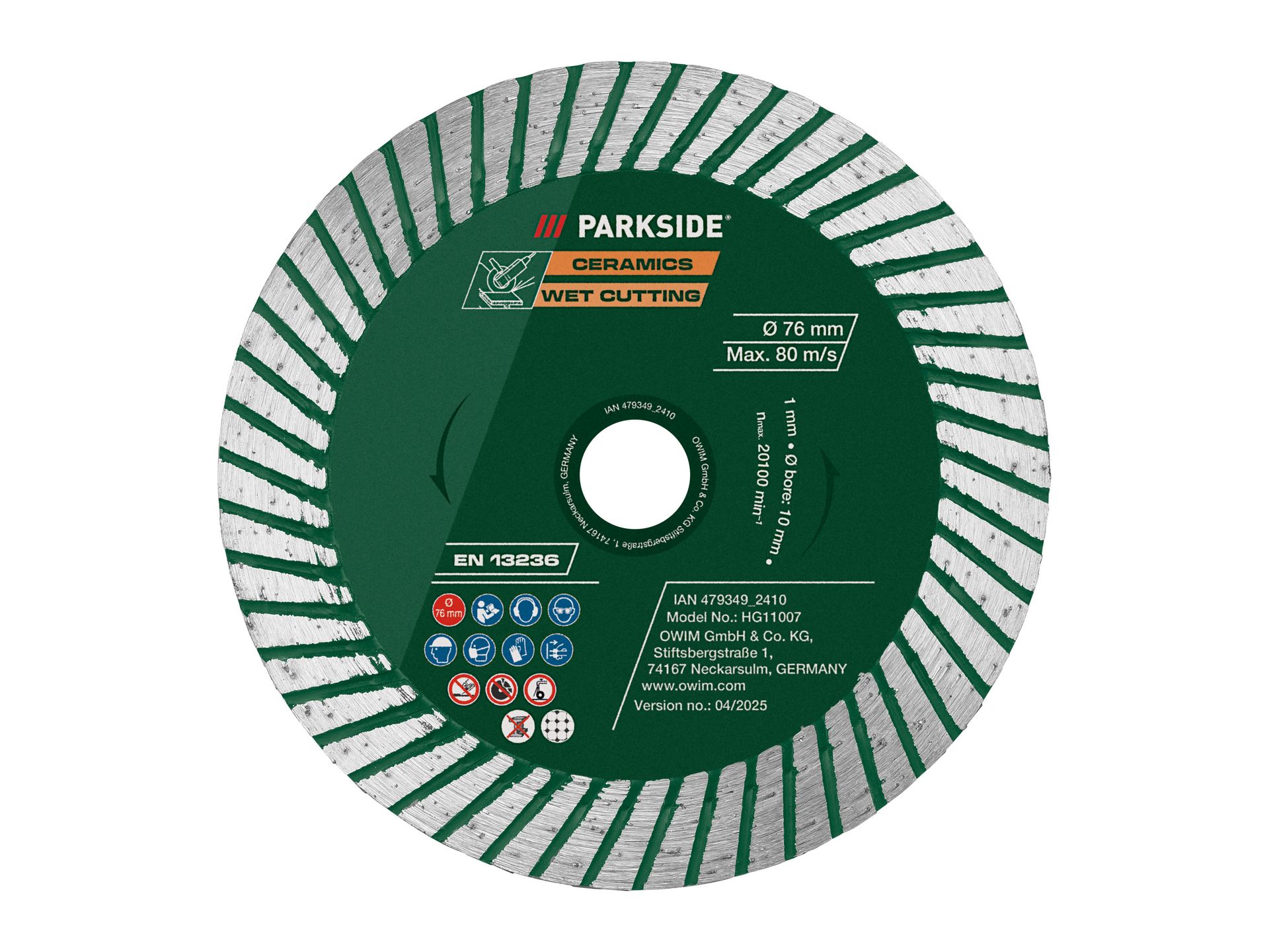 PARKSIDE® Tarcze do metalu / Tarcze do szlifowania metalu / Tarcza do drewna / Tarcza diamentowa (Turbo) / Tarcza diamentowa (Diamentowa tarcza tnąca