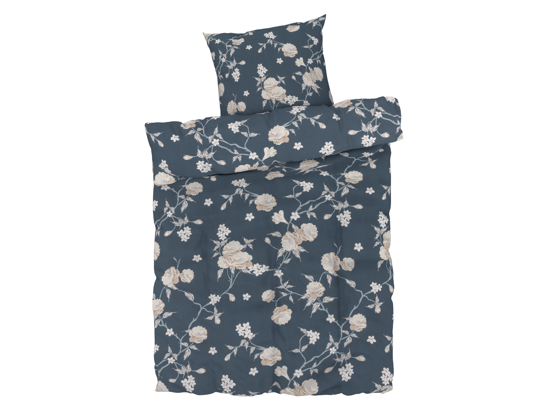 LIVARNO home Pościel z mikrowłókna satynowego, 140 x 200 cm (Granatowy)