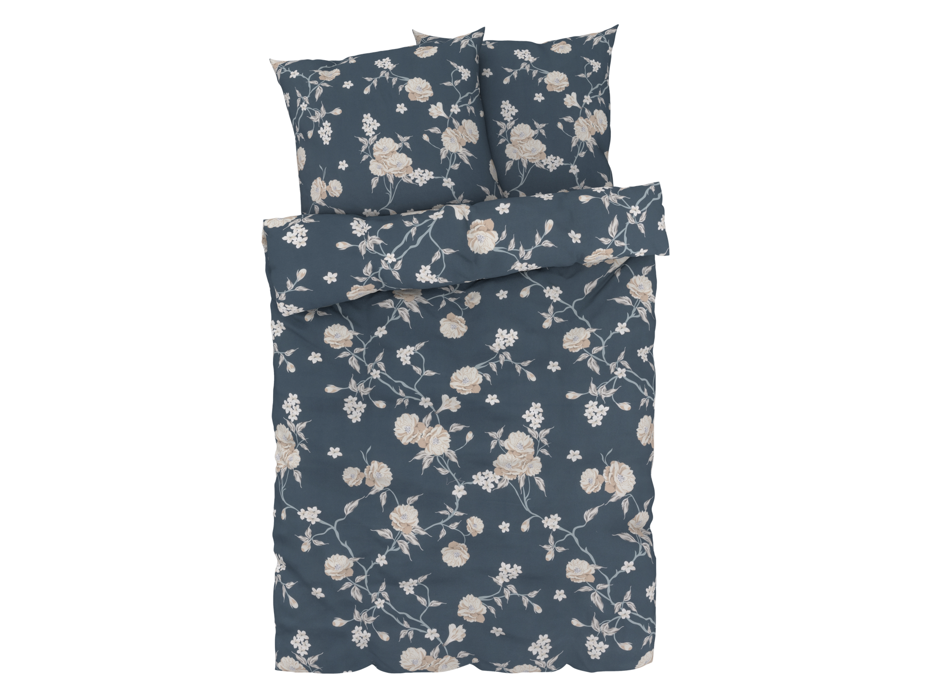 LIVARNO home Pościel z mikrowłókna satynowego, 160 x 200 cm (Granatowy)