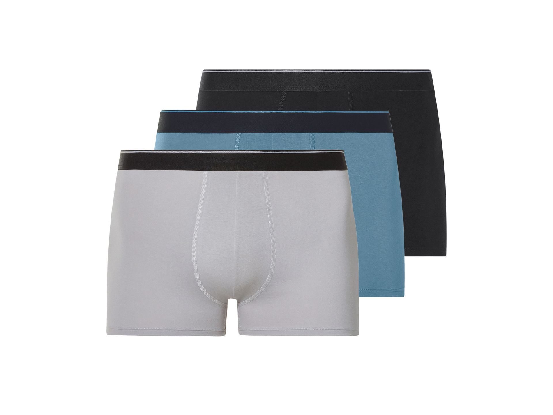 esmara Men Bokserki męskie PLUS SIZE XXL, 3 pary (Czarny/niebieski/szary, 8/XXL)
