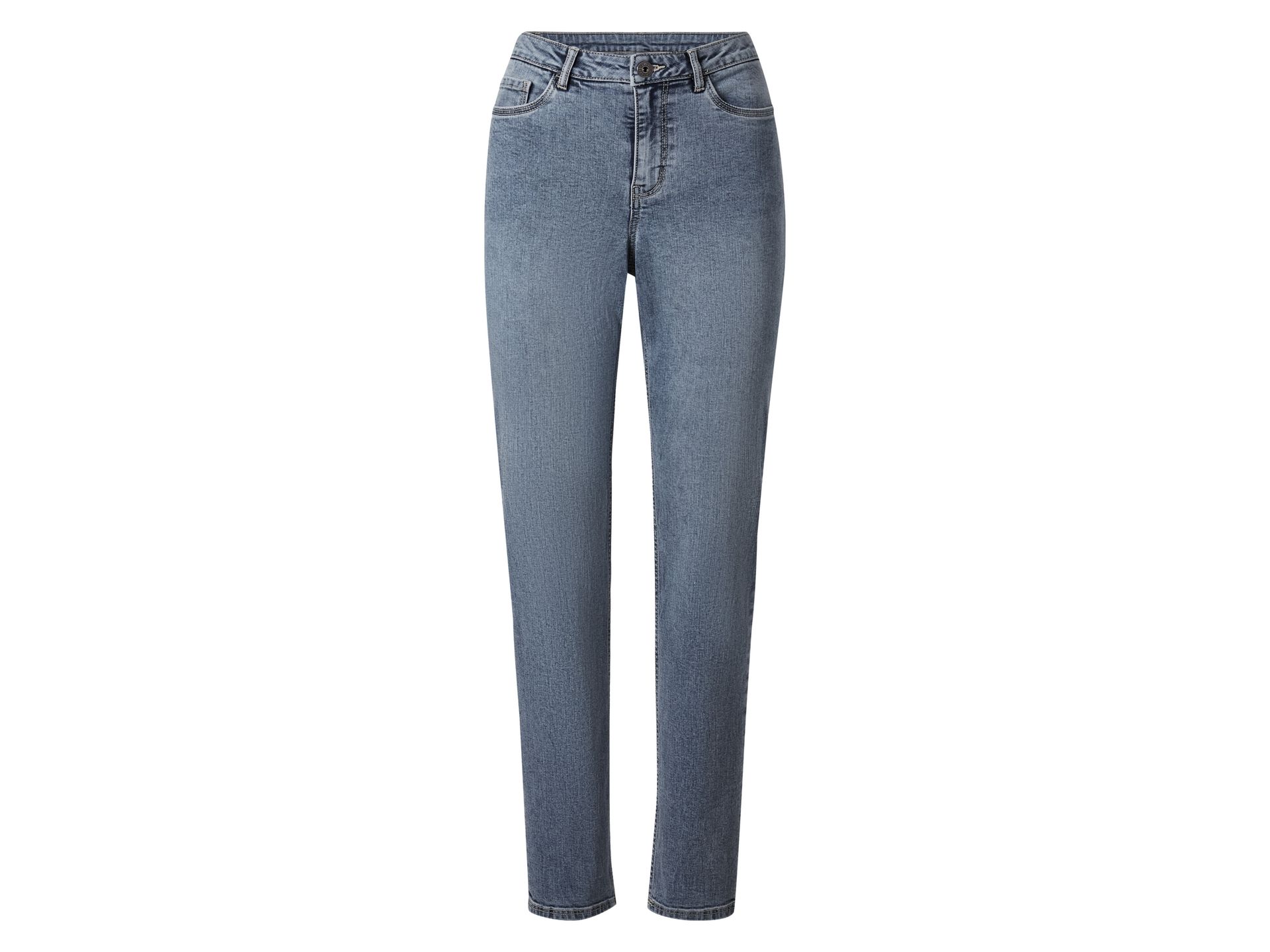 esmara® Jeansy straight high waist damskie z bawełną (Niebieski, 36)