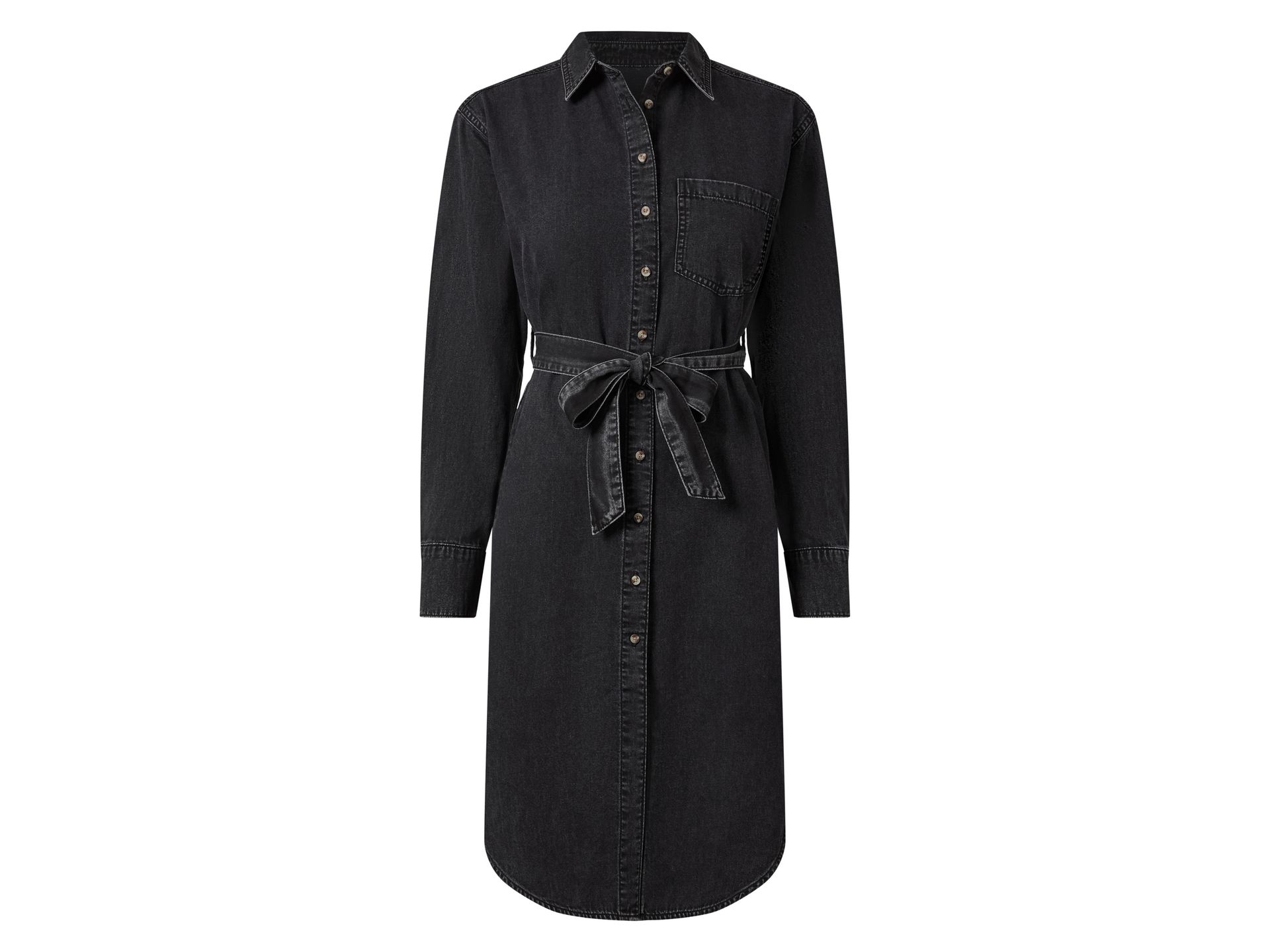 esmara® Sukienka jeansowa damska z bawełny (Czarny, 42)