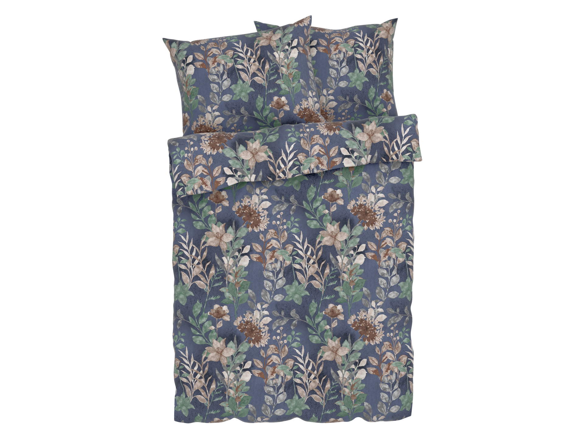 LIVARNO home Pościel z mikrofibry satynowej, 160 x 200 cm (Liście)