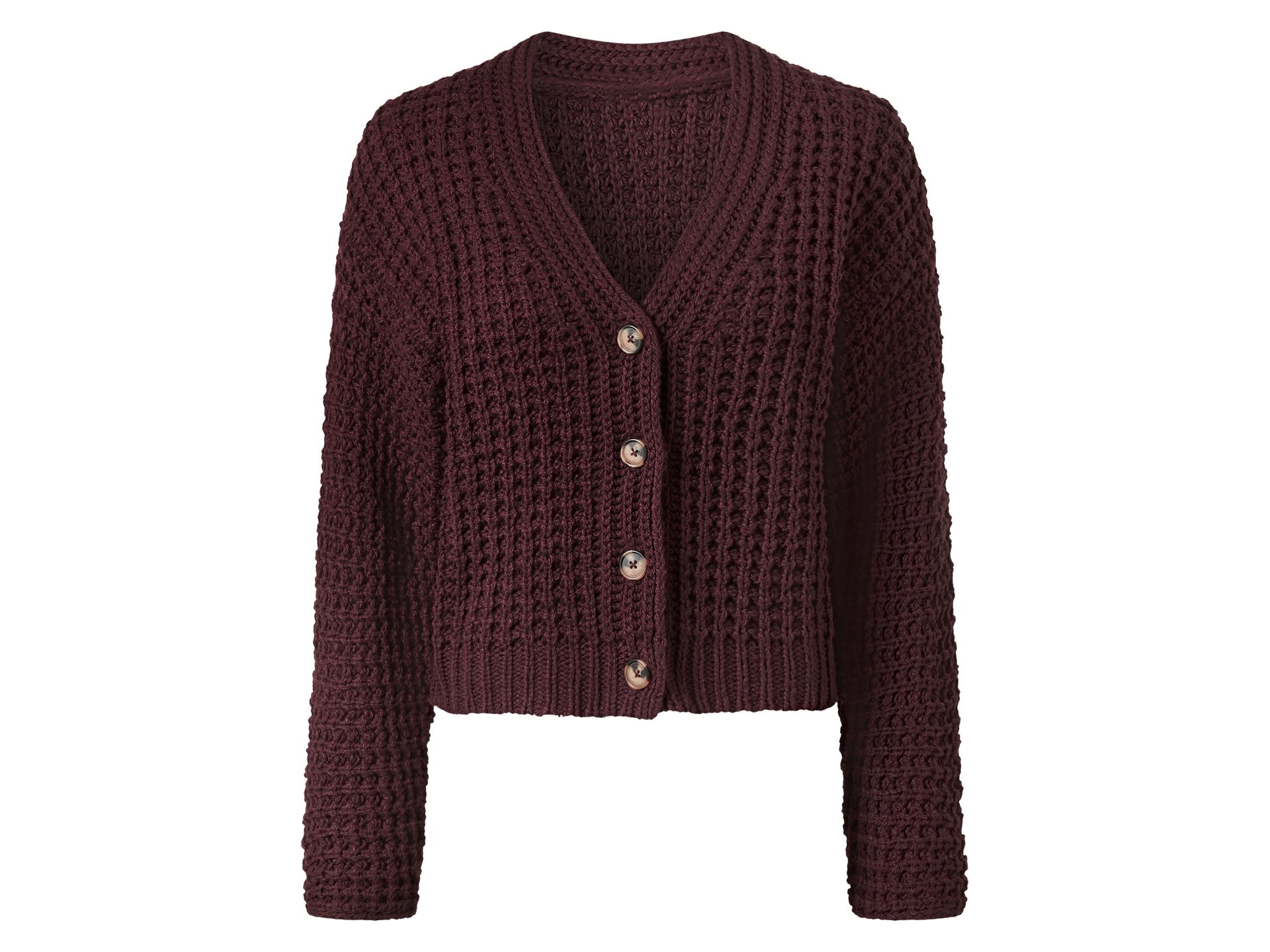esmara® Kardigan damski (burgundowy, L(44/46))