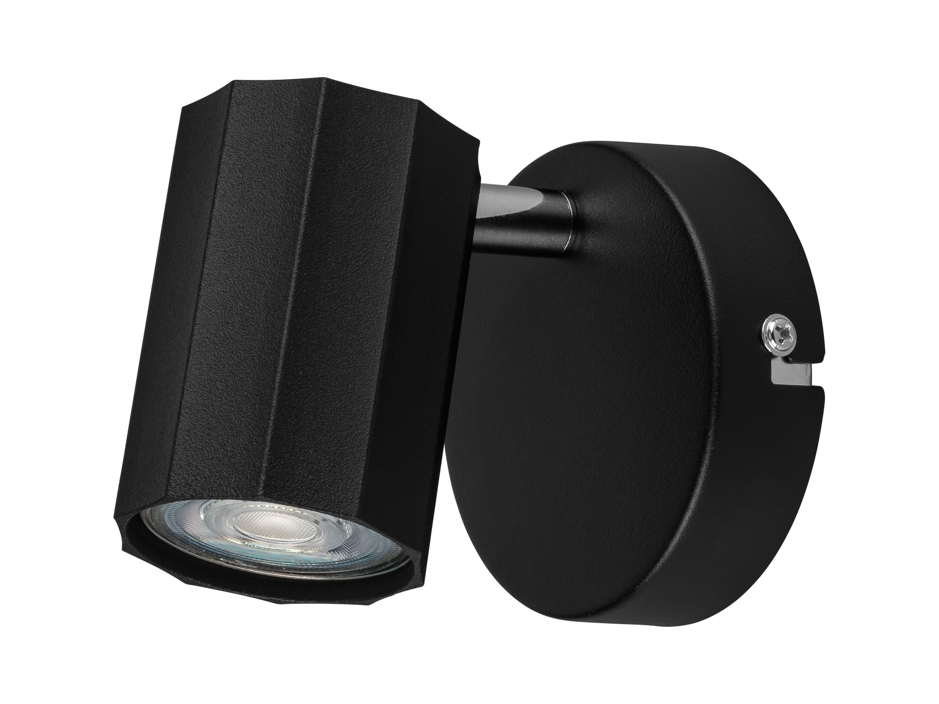 LIVARNO home Lampa ścienno-sufitowa z regulowanym reflektorem (Okrągły, czarny)