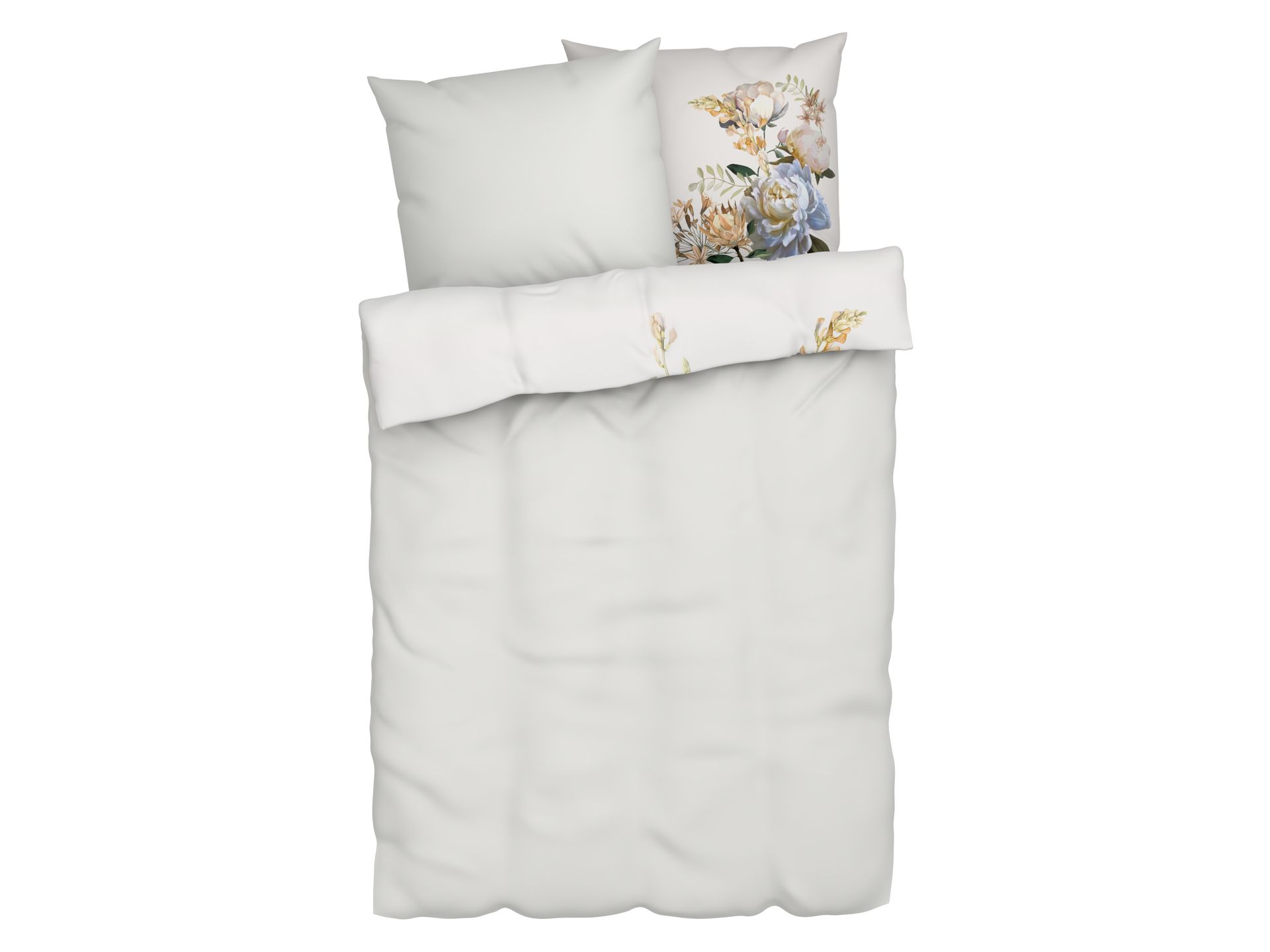 LIVARNO home Pościel z bawełny satynowej, 220 x 200 cm (Biały)