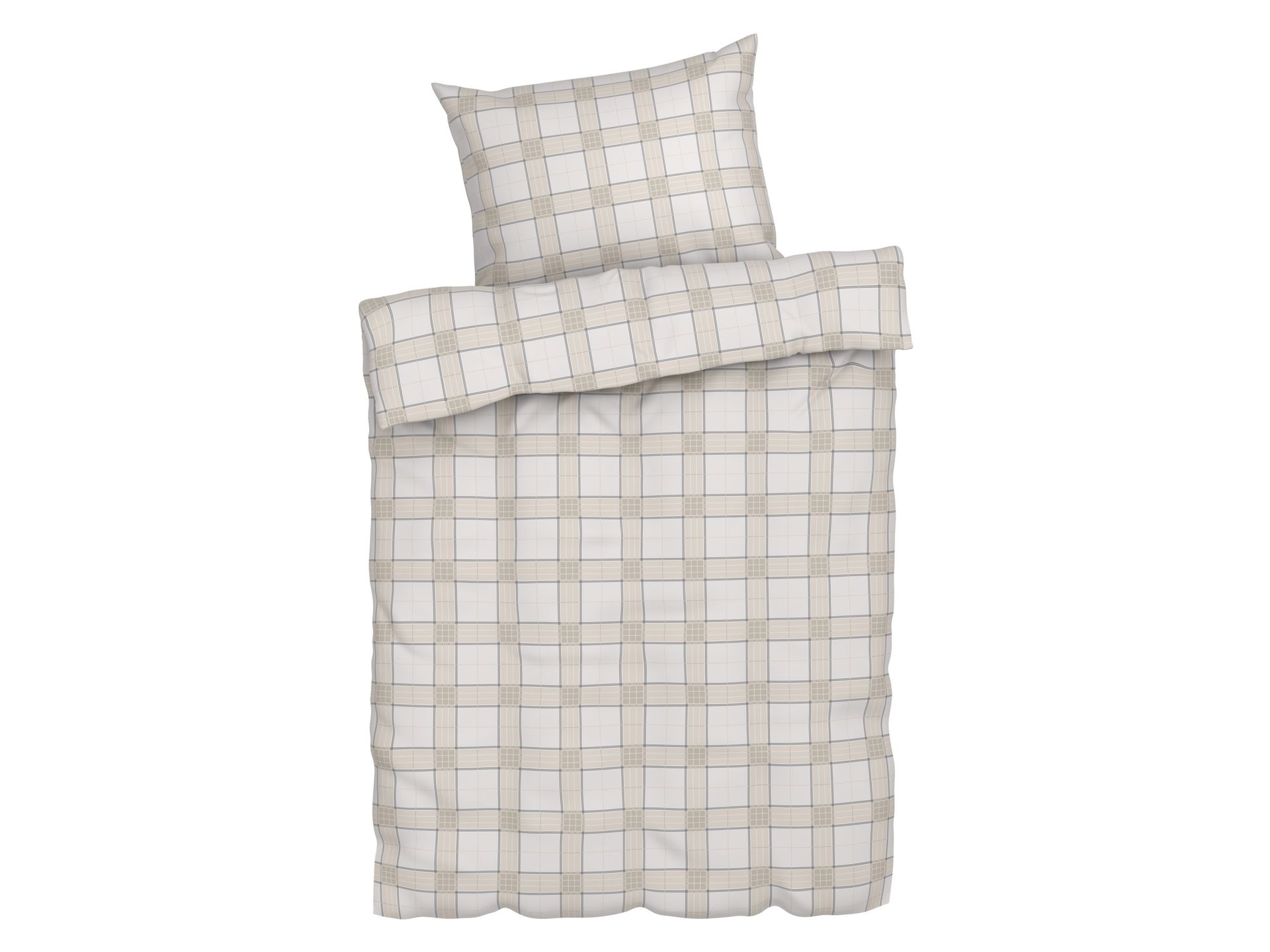 LIVARNO home Pościel z mikrowłókna satynowego, 140 x 200 cm (W kratkę)