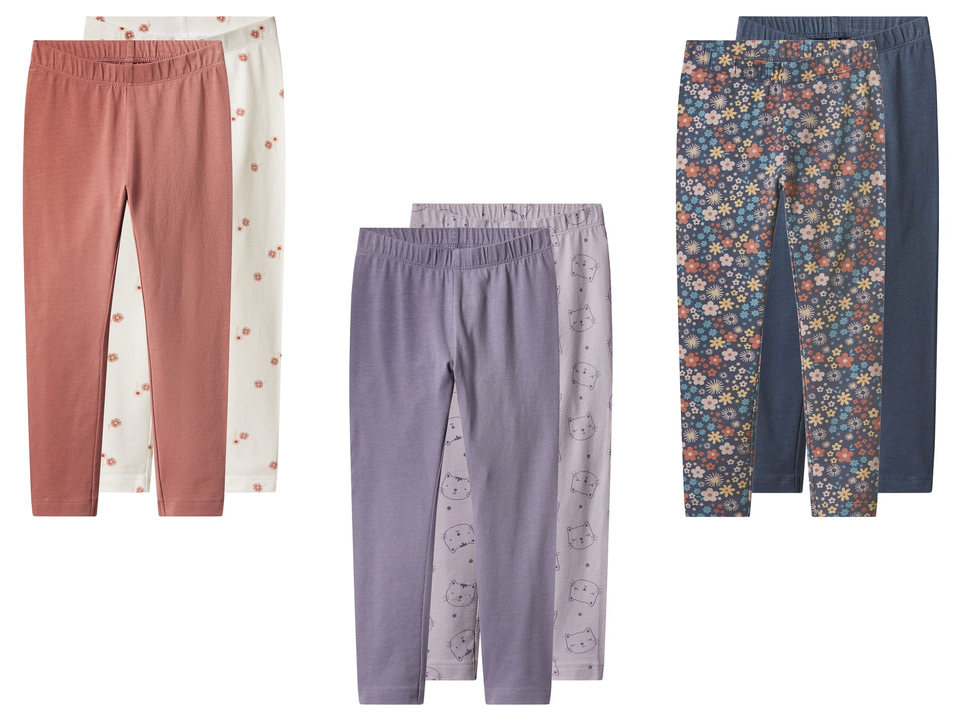 top lupilu® Legginsy dziecięce z bawełną, 2 pary