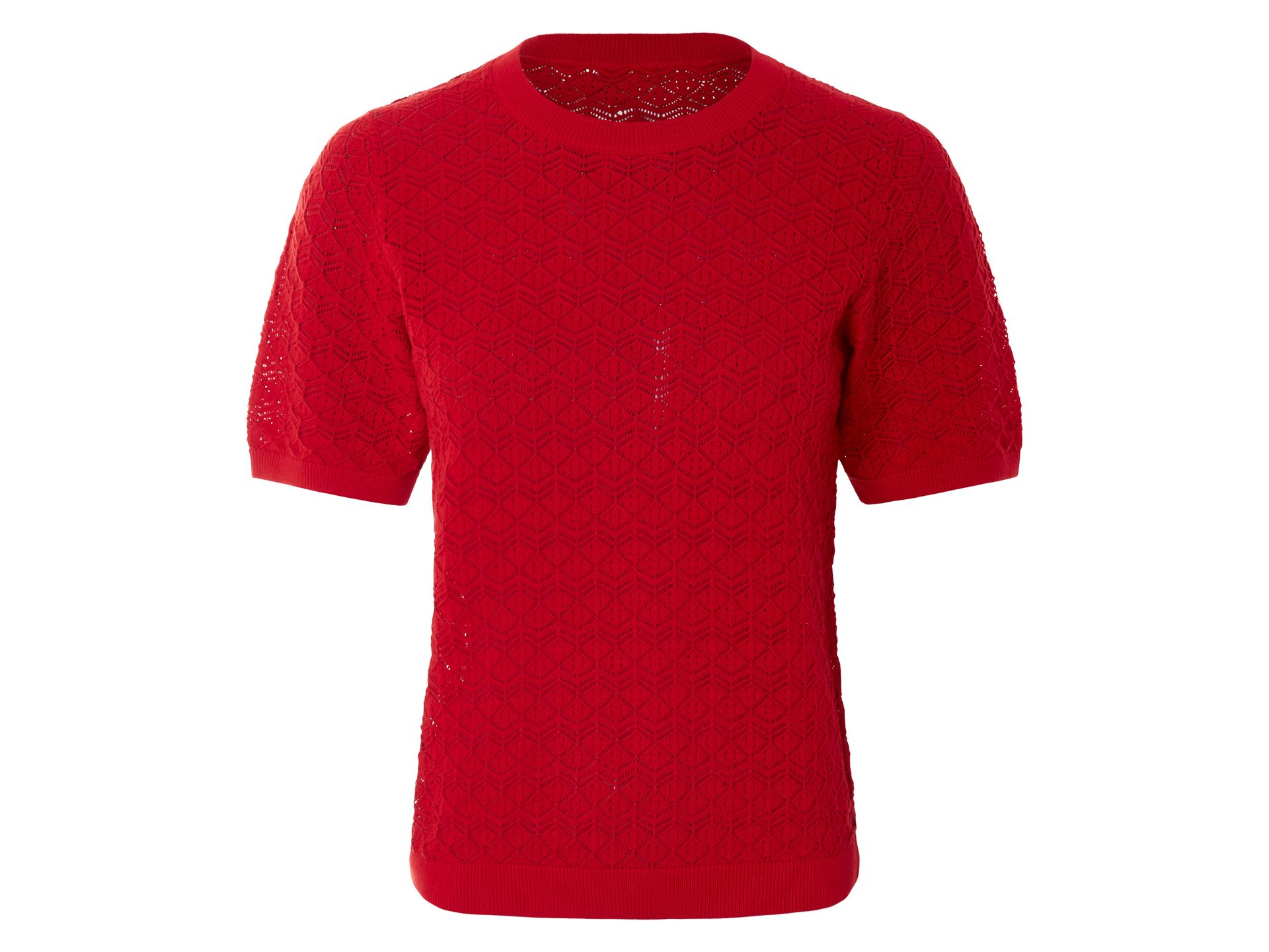esmara® Sweter ażurowy damski (Czerwony, L(44/46))