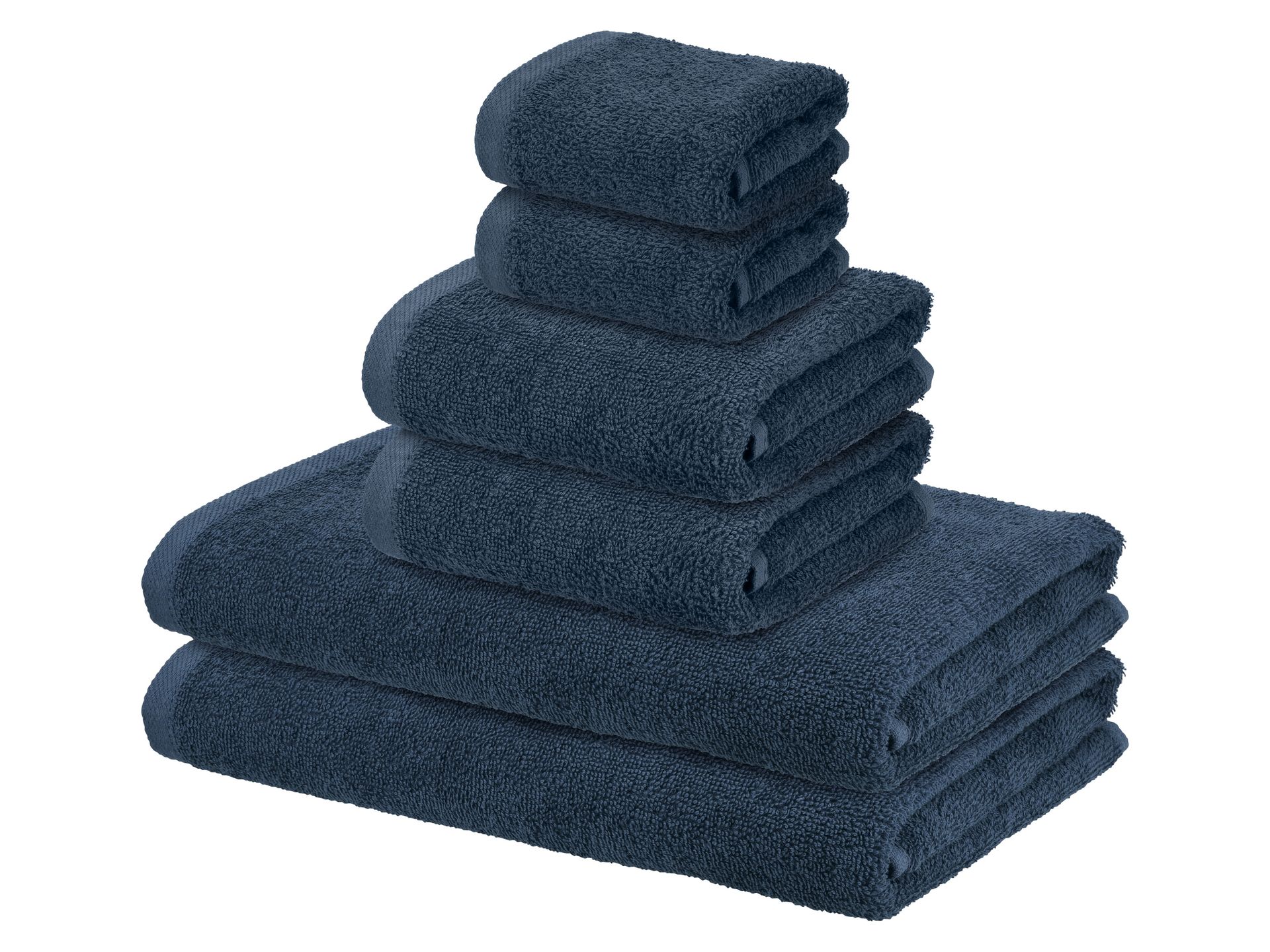LIVARNO® Zestaw 6 ręczników frotté z bawełny (Ciemnoniebieski)