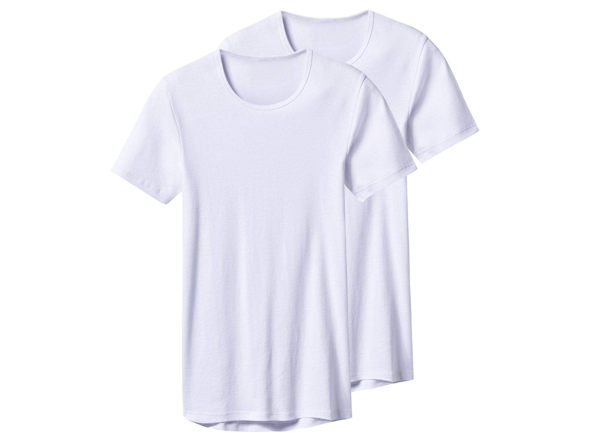 esmara Men Podkoszulki męskie z bawełny, 2 sztuki (Dekolt okrągły, Biały, 5/M)