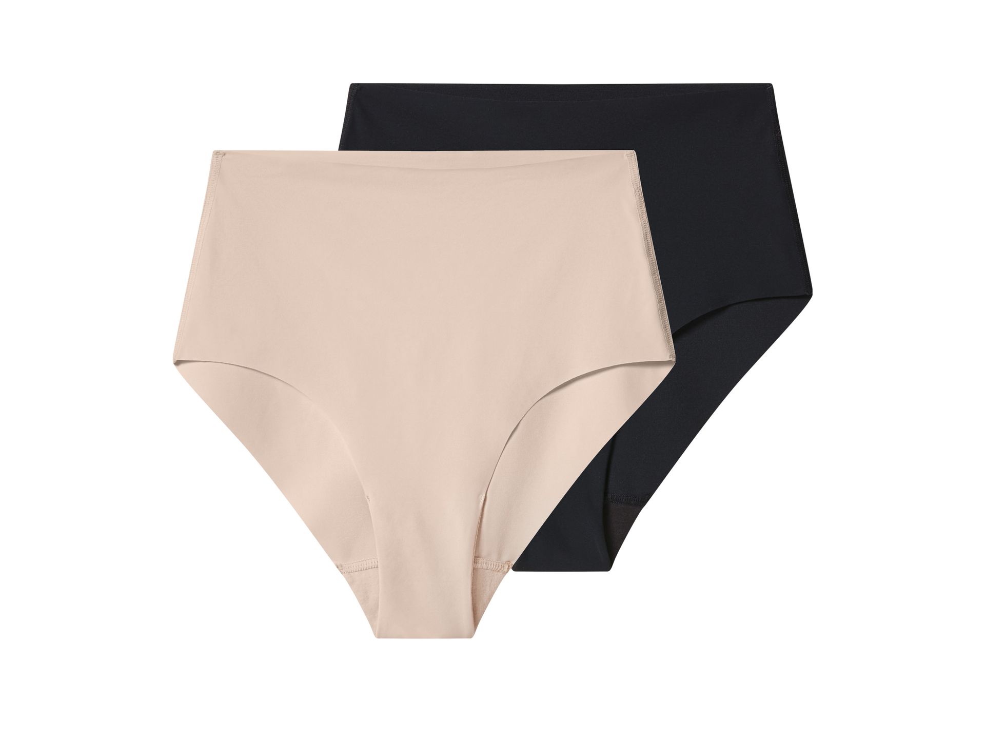 esmara® Majtki modelujące damskie, cięte laserowo, 2 pary (Czarny/ beżowy, XL(48/50))