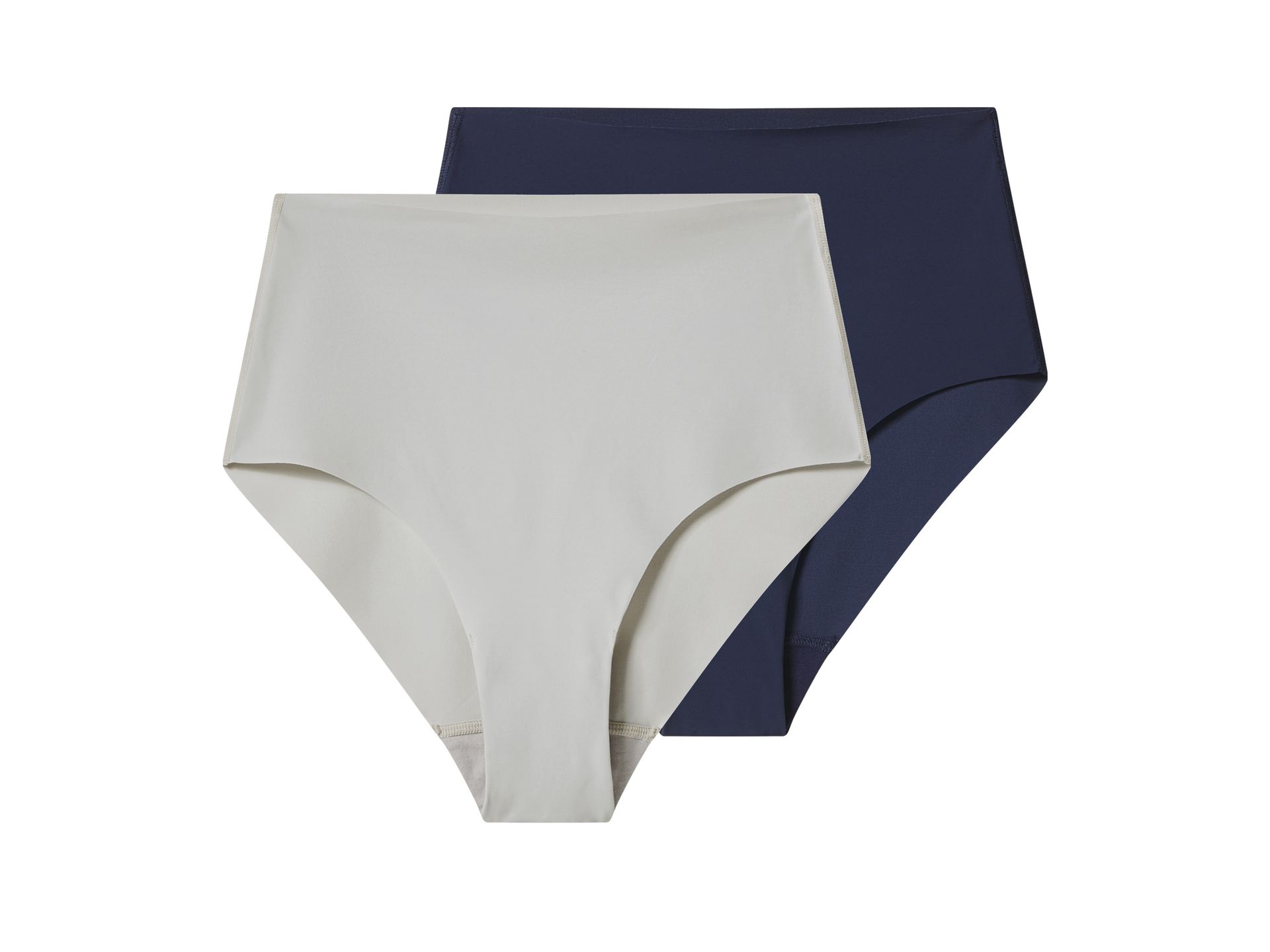 esmara® Majtki modelujące damskie, cięte laserowo, 2 pary (Granatowy/szary, XL(48/50))