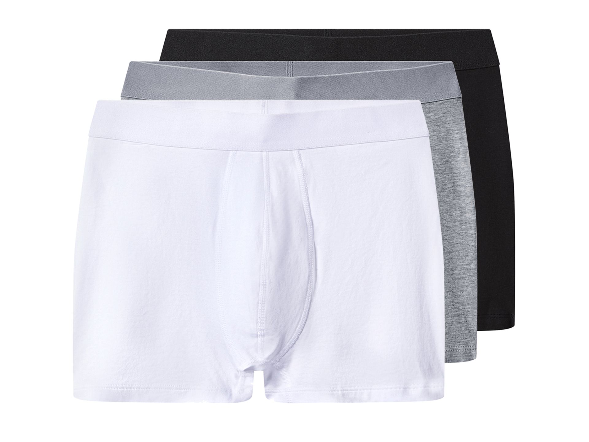 esmara Men Bokserki męskie z bawełną, 3 pary (Czarny/ szary/ biały, 5/M)