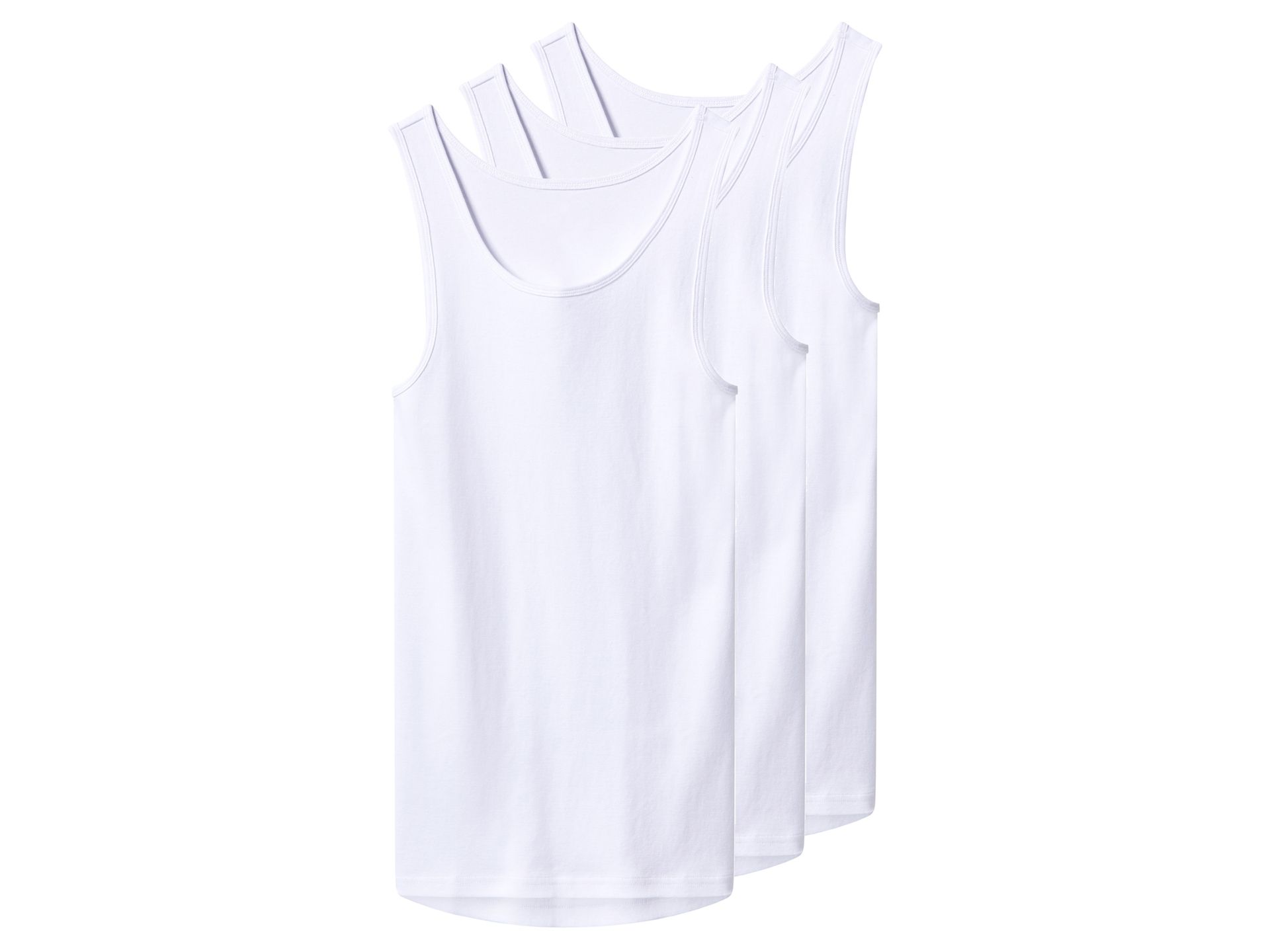 esmara Men Podkoszulki męskie z bawełny, 3 sztuki (Biały, 4/S)