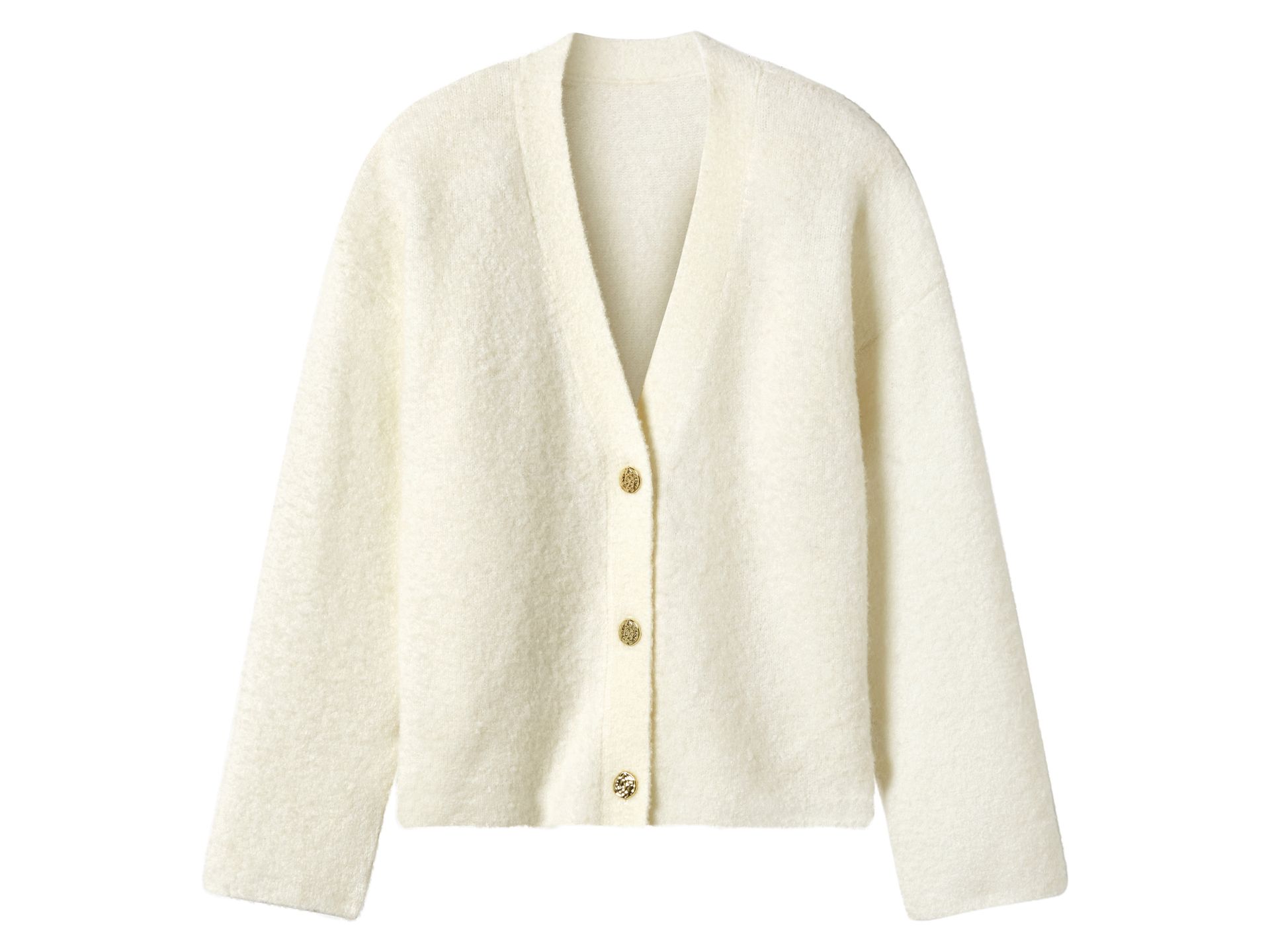 esmara® Kardigan damski bouclé (Biały, L(44/46))