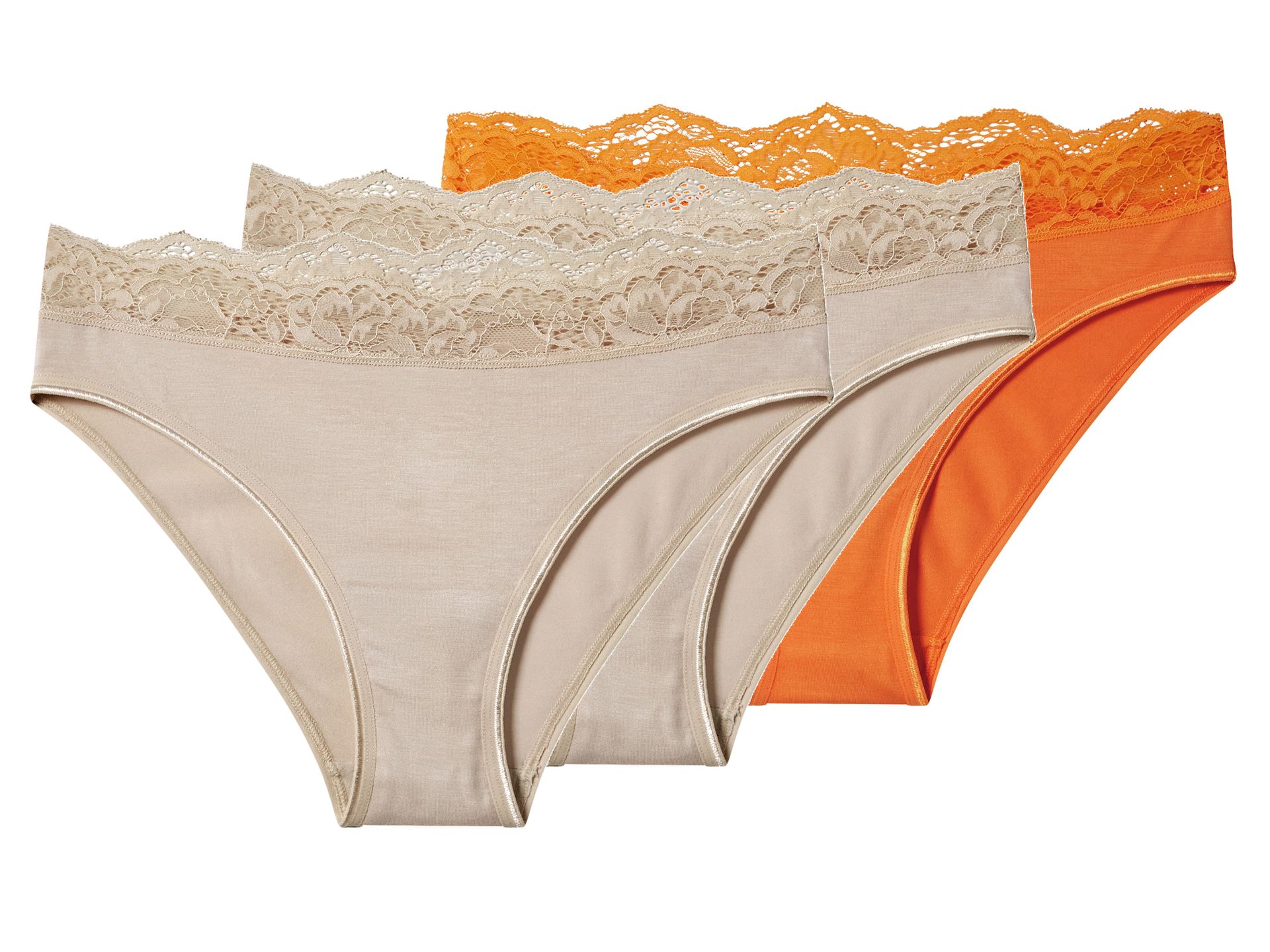 esmara® Majtki damskie z modalem, 3 pary (pomarańczowy/beżowy, M(40/42))