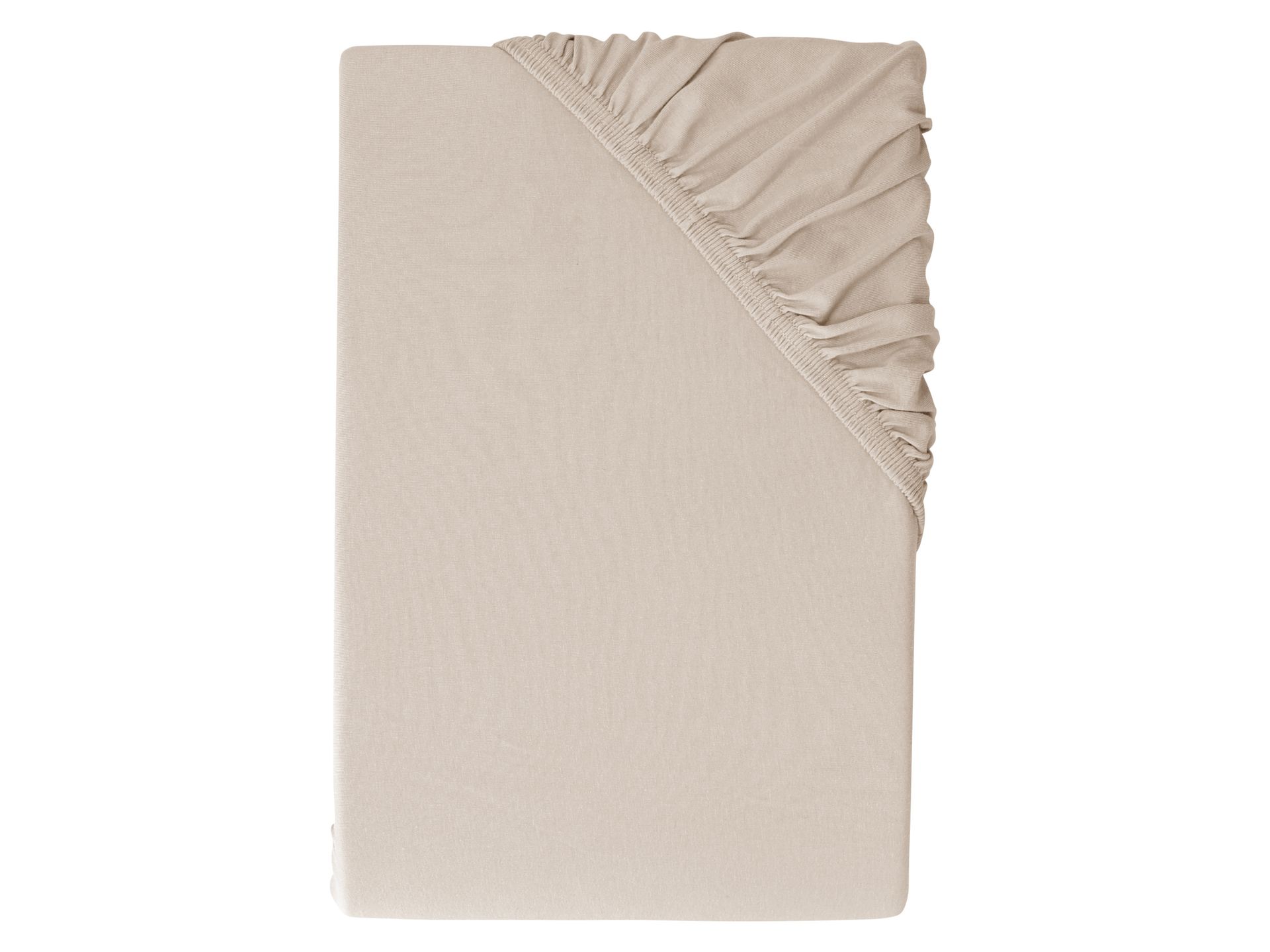 LIVARNO® Prześcieradło dżersej z bawełny, z gumką, 140-160 x 200 cm (Beżowy)