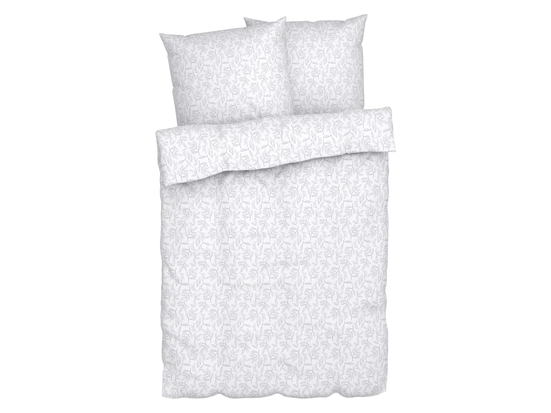 LIVARNO home Pościel flanelowa, 160 x 200 cm (Kwiaty/ biały)