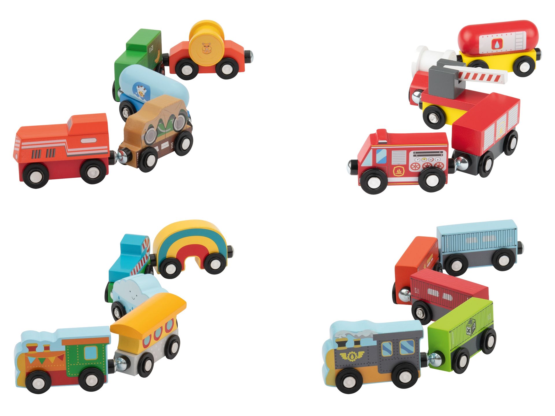 Lupilu Drewniana Ciężarówka / Wóz strażacki / Pociąg / Pociąg towarowy