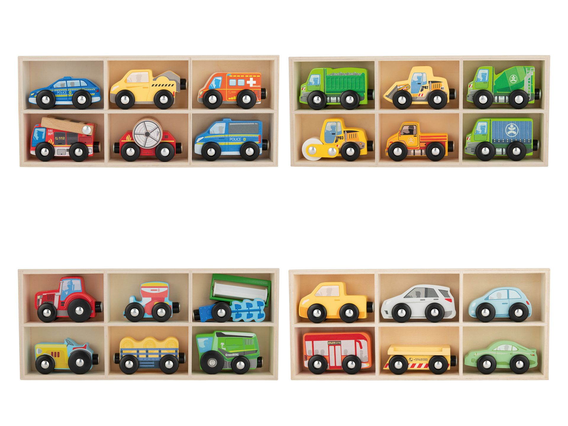 Lupilu Zestaw 6 drewnianych samochodzików