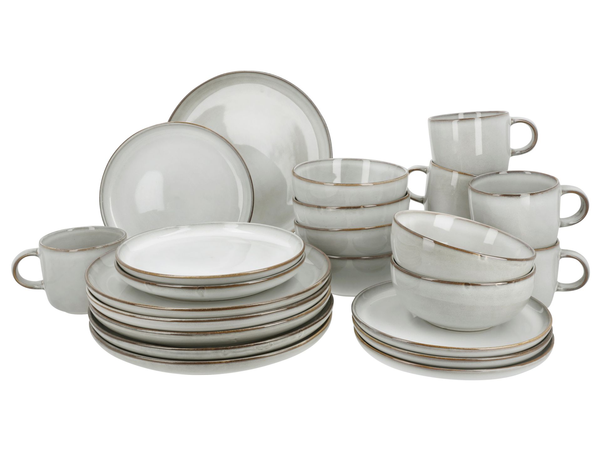 SILVERCREST® Zestaw naczyń, 24 elementy (Szary)