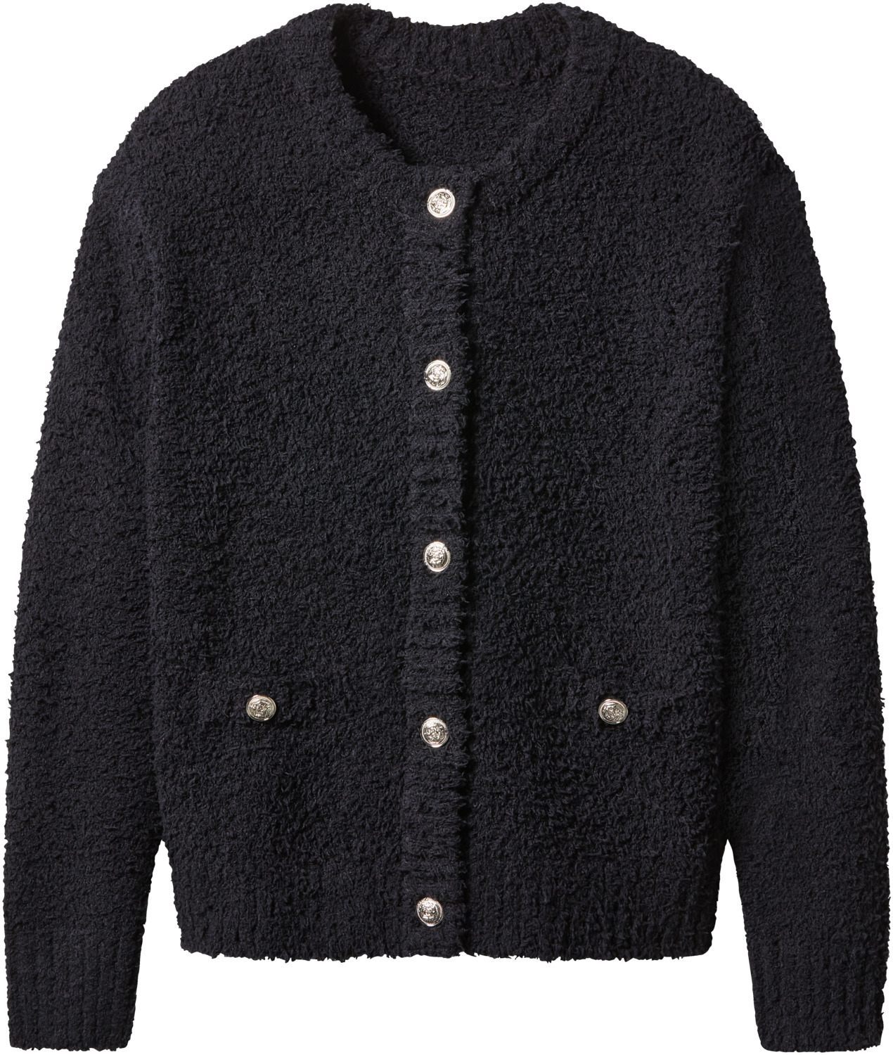 esmara® Kardigan damski pluszowy (Czarny, L(44/46))