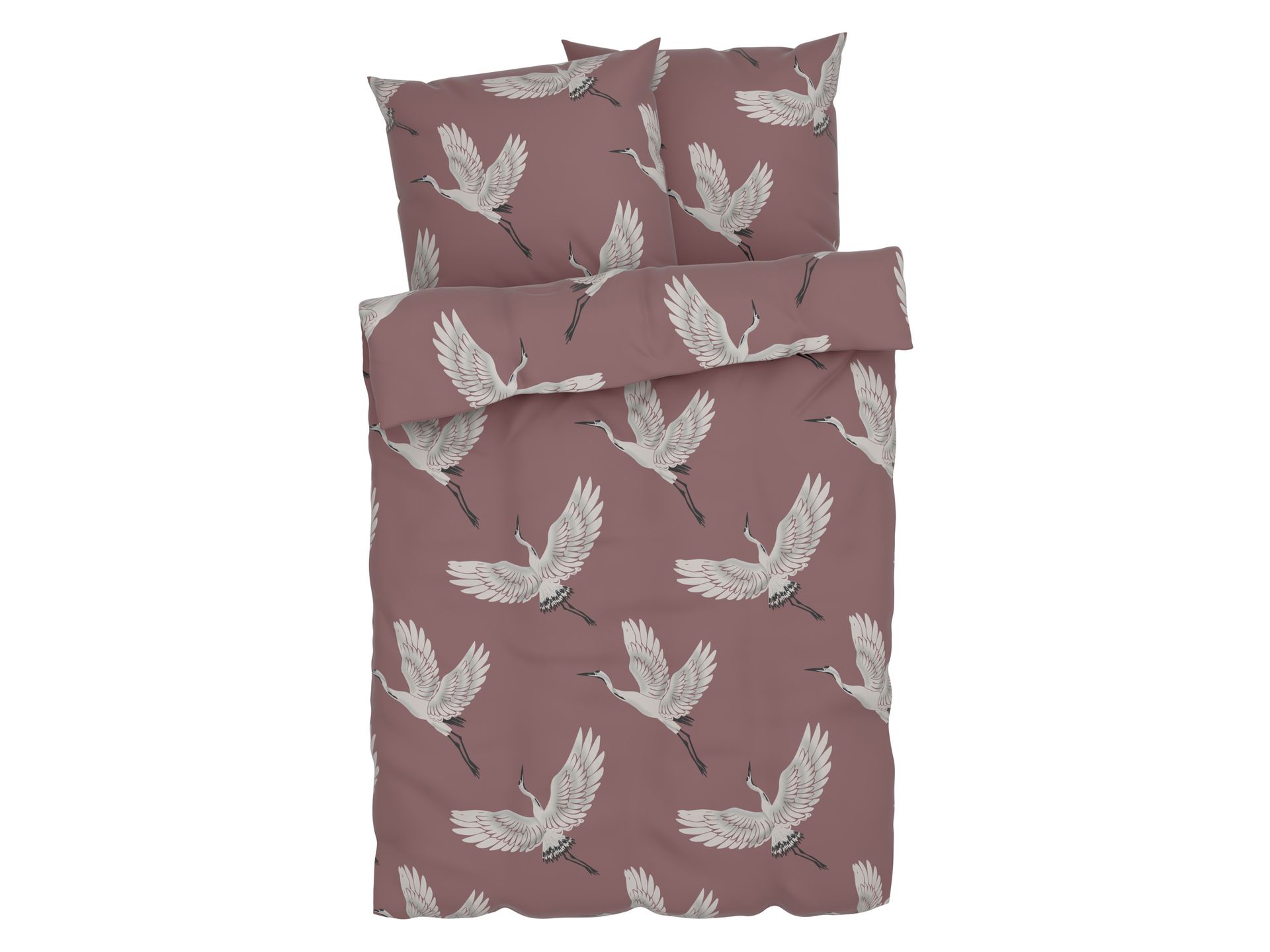 LIVARNO home Pościel dwustronna z mikrowłókna satynowego, 160 x 200 cm (różowy/ptak)