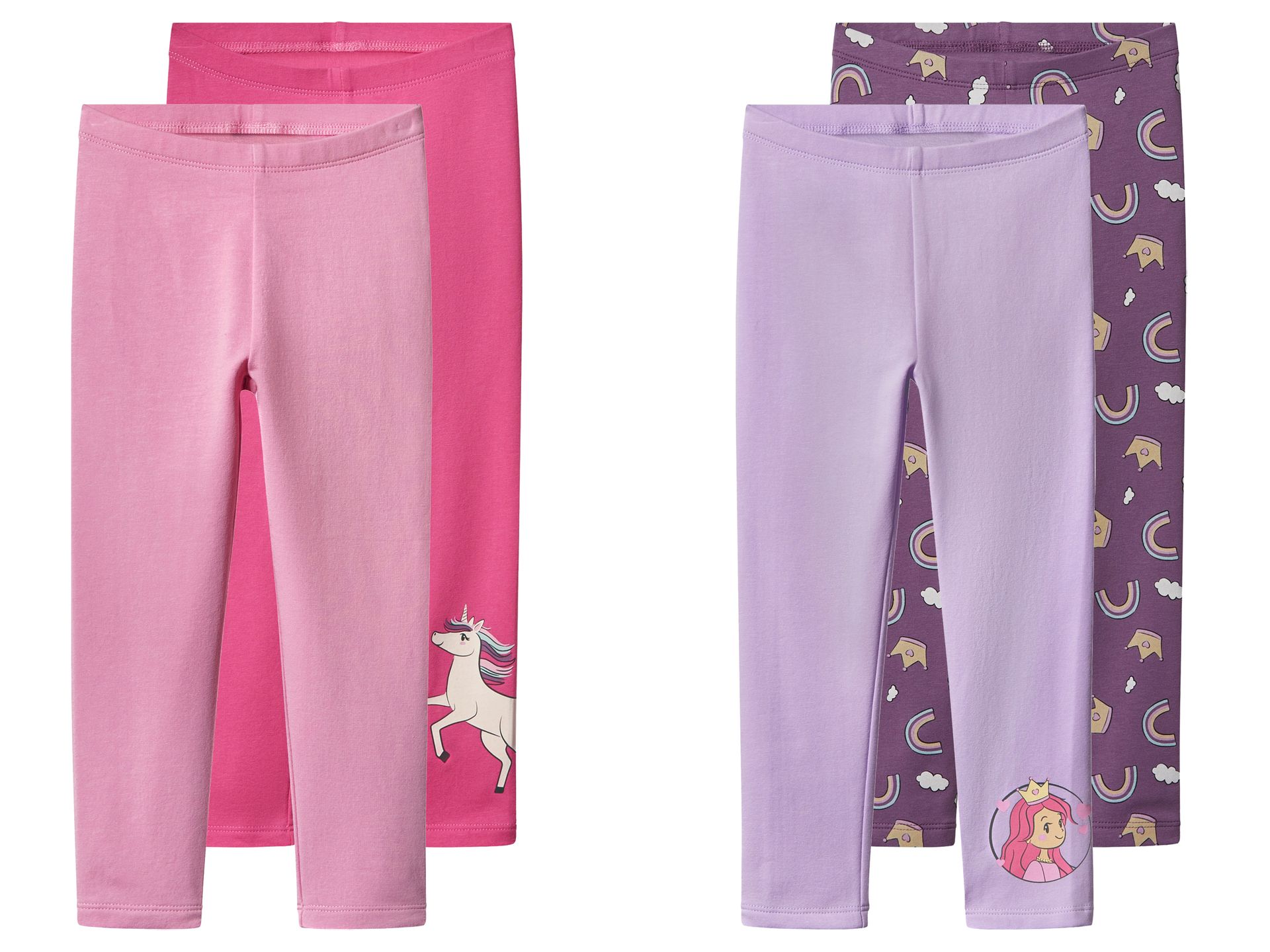 lupilu® Legginsy termiczne dziewczęce z bawełną, 2 pary