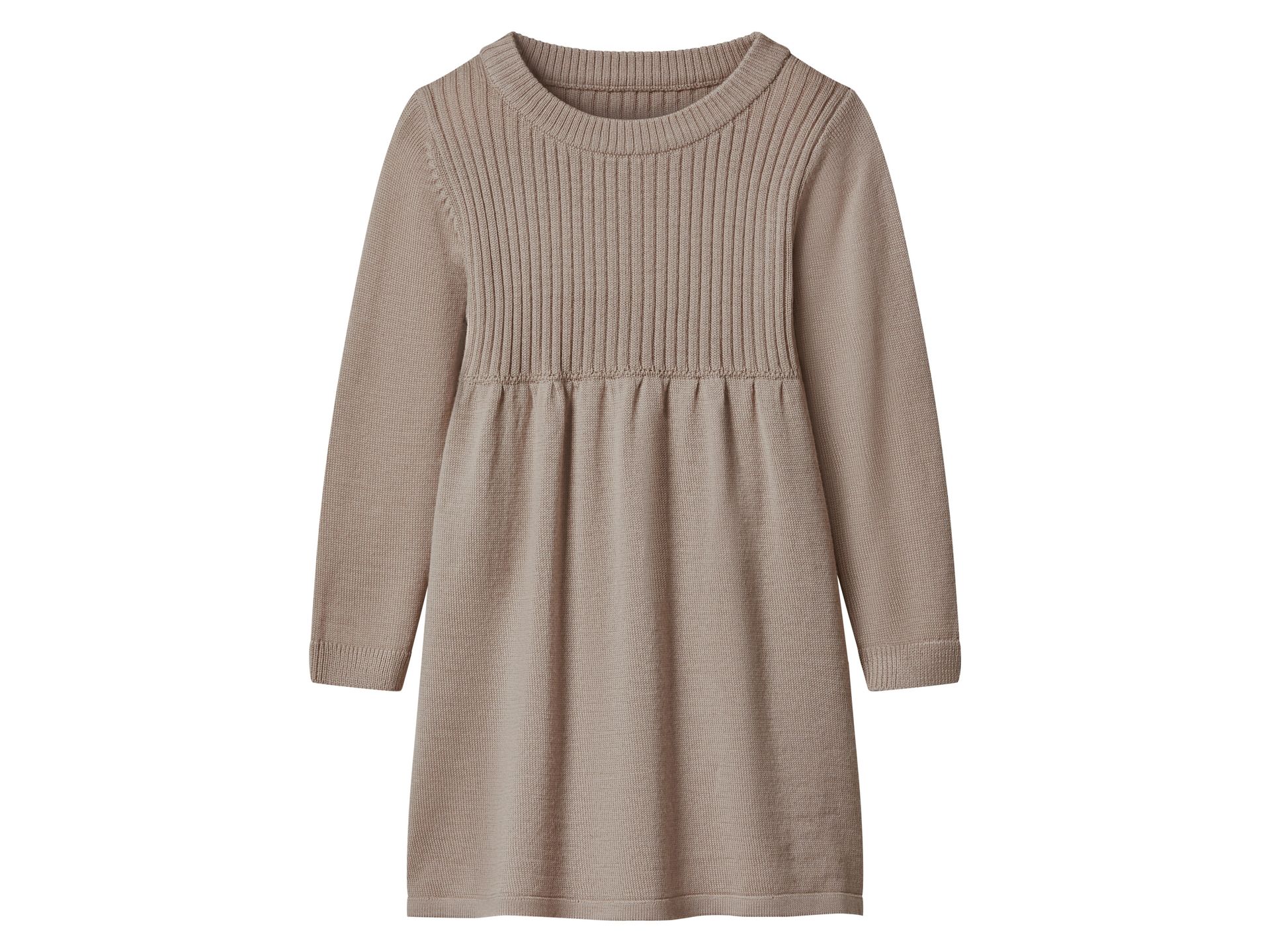 lupilu® Sukienka dziecięca z wełny merino (Beżowy, 98/104)