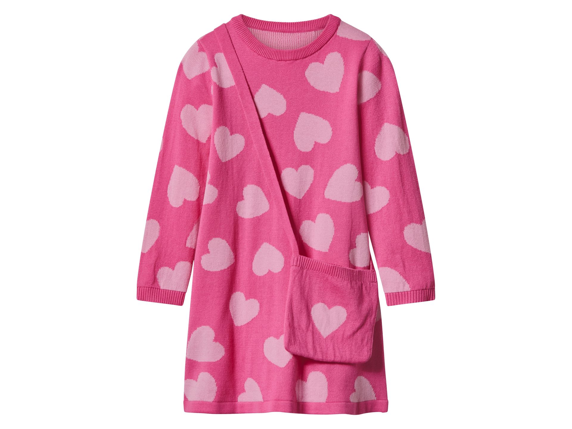 lupilu® Sukienka dzianinowa dziewczęca z bawełny (Różowy, 98/104)