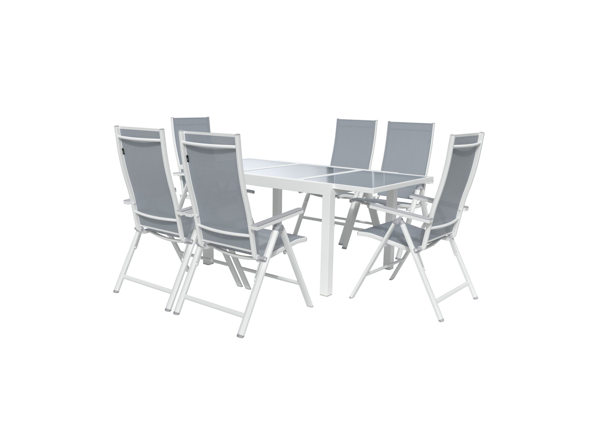 LIVARNO home Zestaw aluminiowych mebli ogrodowych Houston, stół rozkładany i 6 foteli