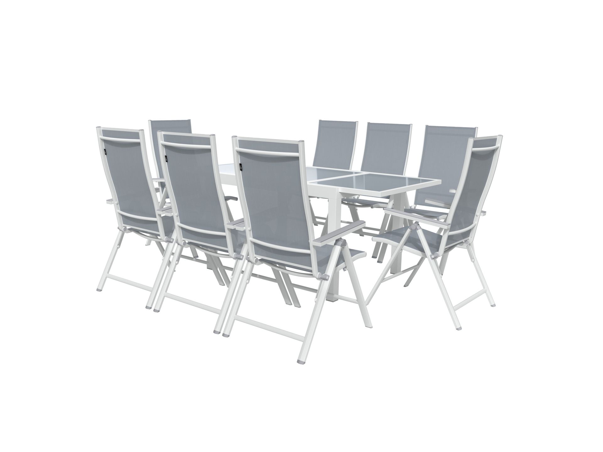 LIVARNO home Zestaw aluminiowych mebli ogrodowych Houston, stół rozkładany i 8 foteli