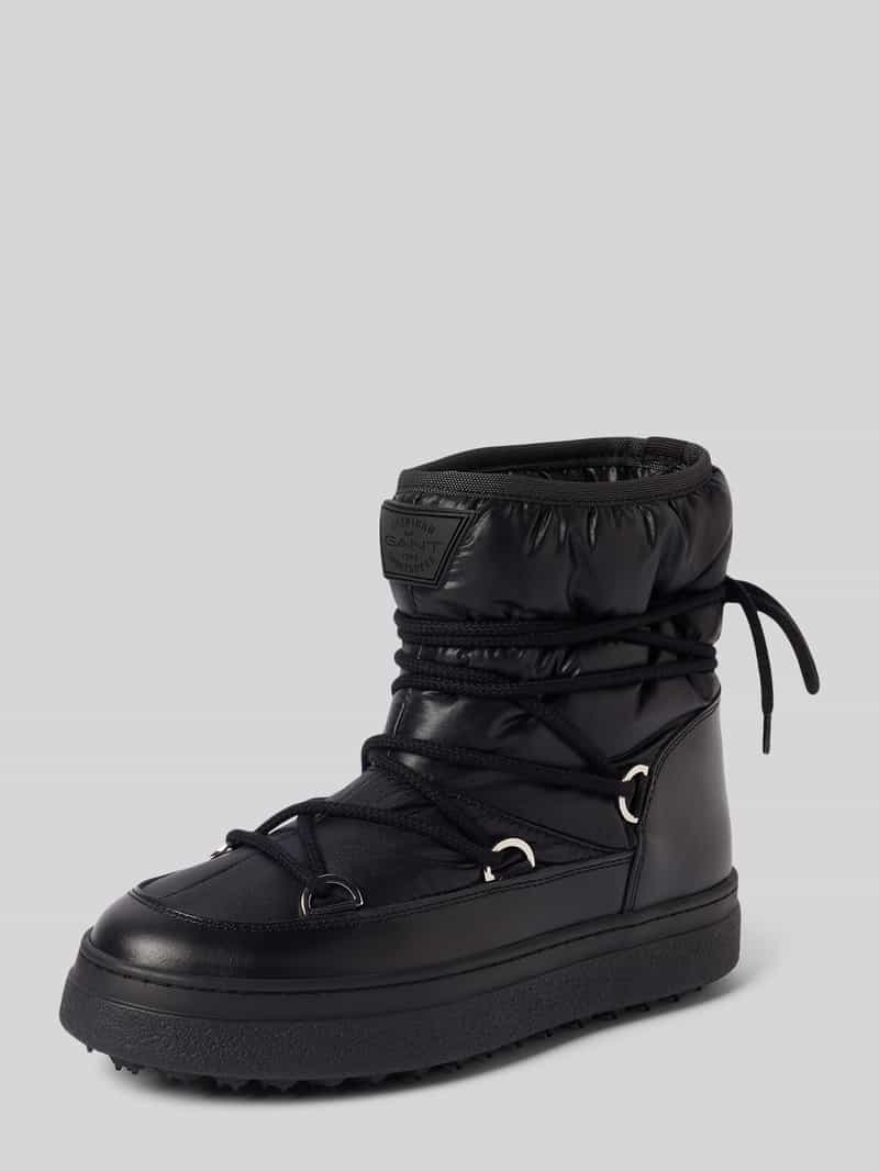 Kozaki sznurowane z detalem z logo