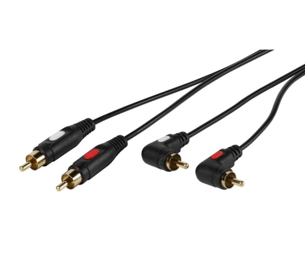 Vivanco 46126 2x RCA Kątowy 1,5m Czarny