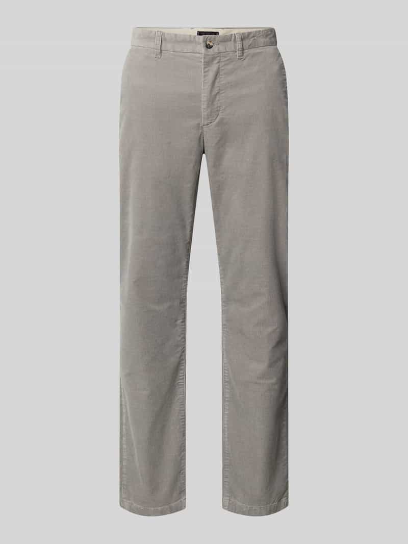 Spodnie sztruksowe z prostą nogawką z mieszanki bawełny model ‘DENTON’