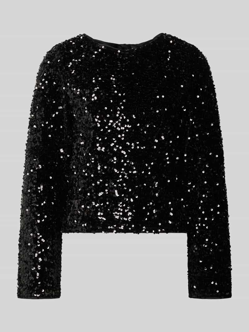 Bluzka o kroju regular fit z długim rękawem i cekinami model ‘CONFIDENCE’