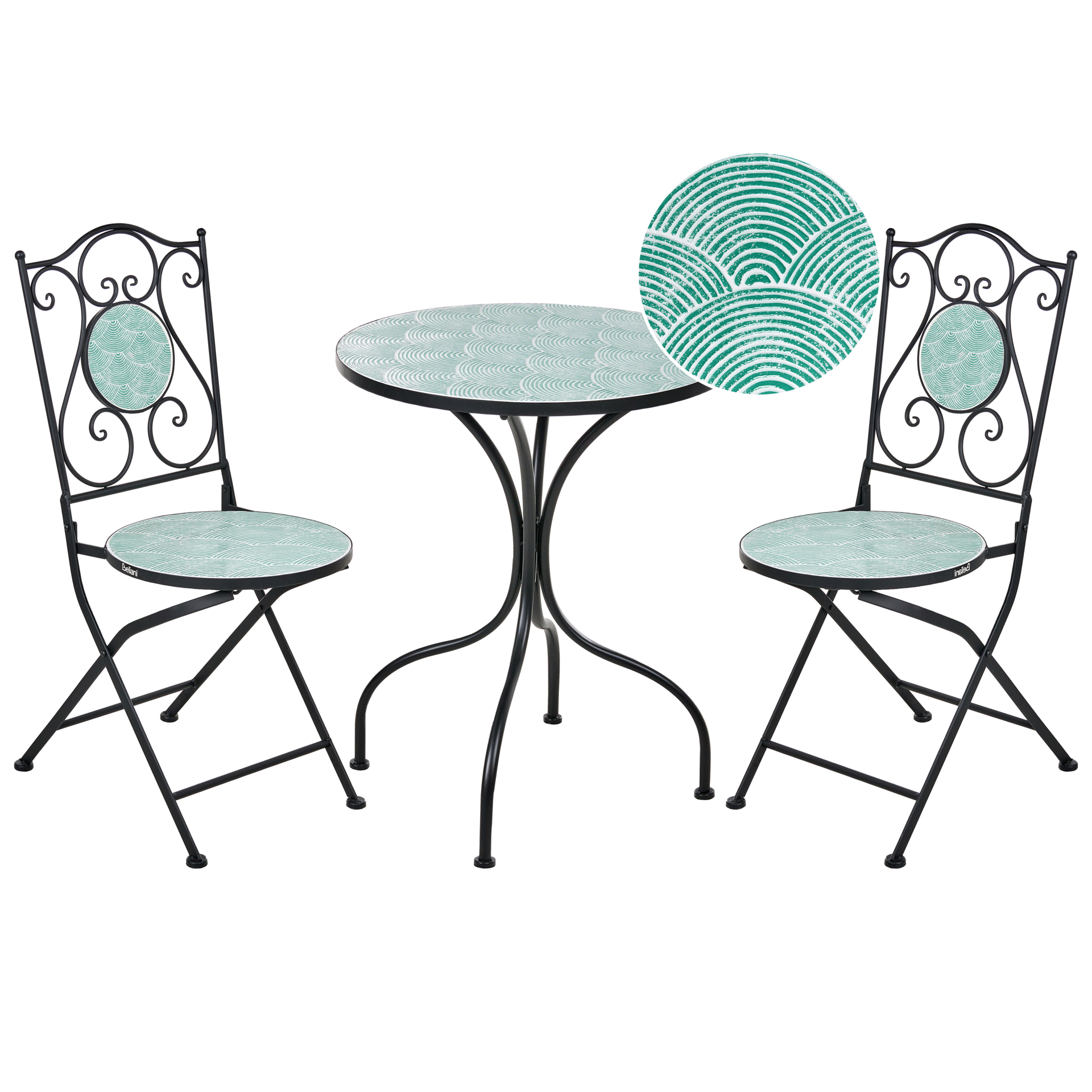 Beliani zestaw mebli balkonowych Składane ANAPO Metal Czarny