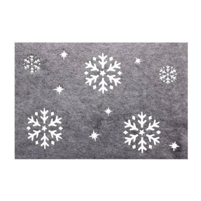 Zestaw 4 sztuk podkładek filcowych śnieg 40 x 30 cm szary