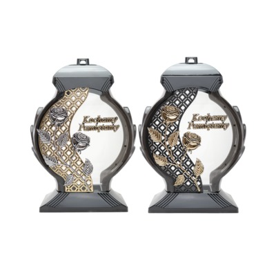 Znicz lampion ażur róża OBD 34 cm mix