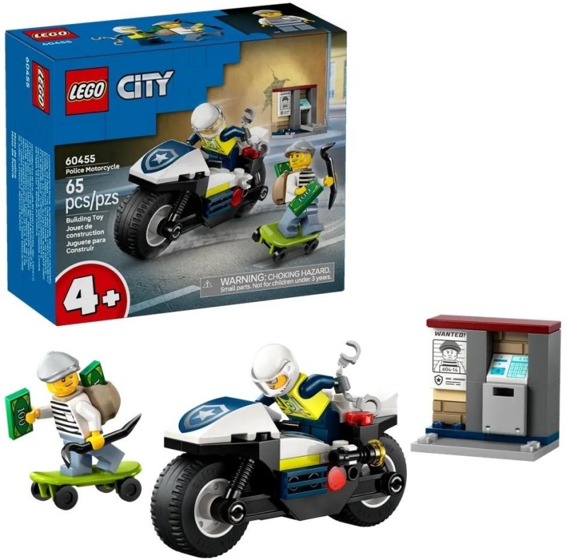 LEGO CITY 60455 (4szt) Pościg na motocyklu polic