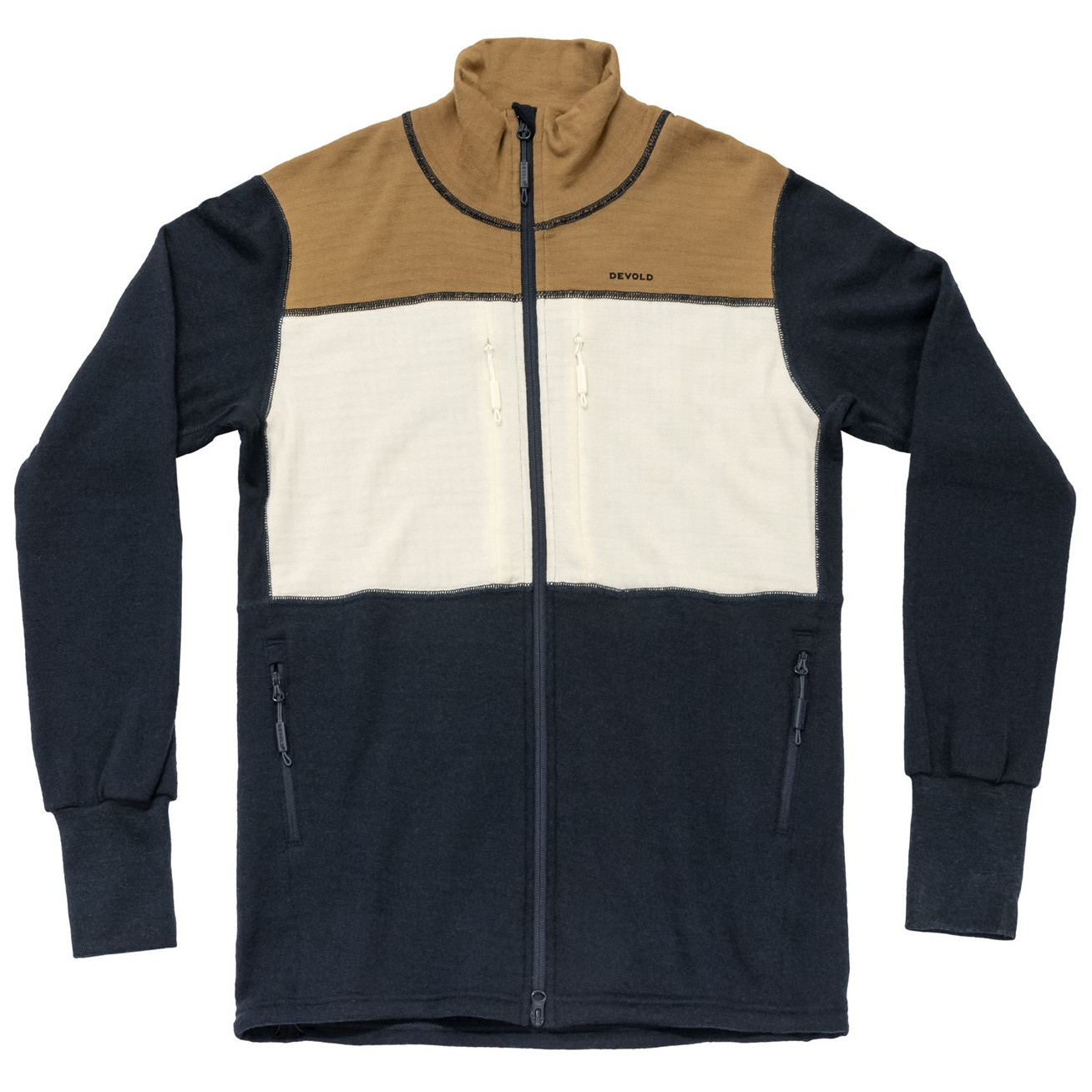 Męska bluza Devold Egga Grid Merino Jkt Rozmiar: XL / Kolor: czarny/brązowy