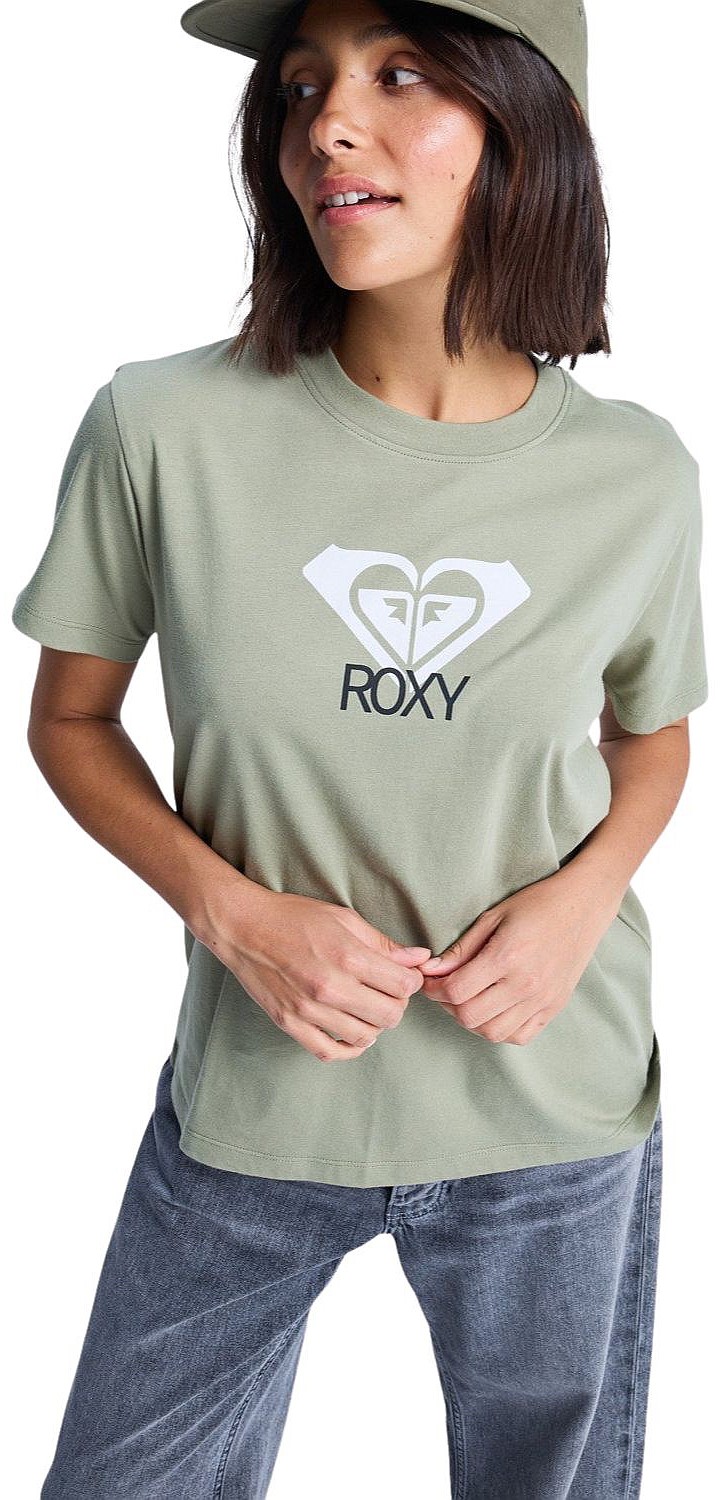 t-shirt damski ROXY OCEAN ROAD ART GLD0/OIL GREEN