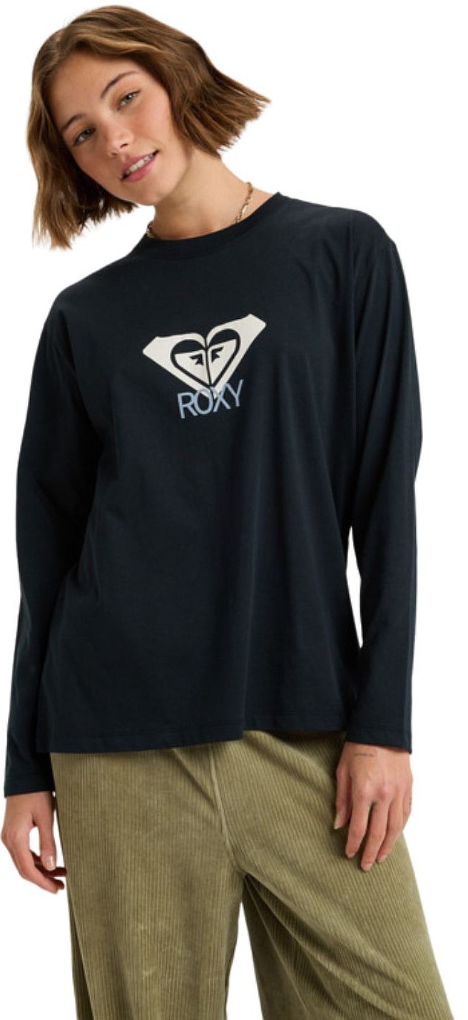 t-shirt damski ROXY HANGLOOSE ART LS KVJ0/TRUE BLACK
