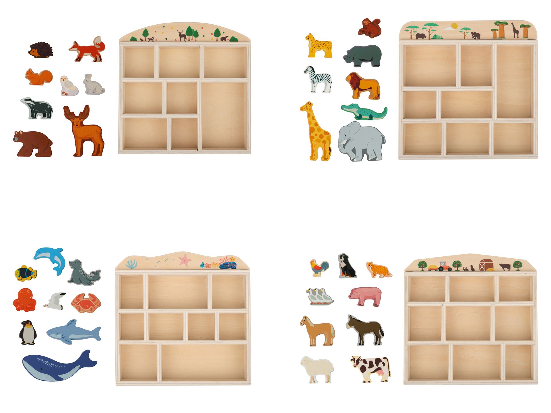 Lupilu Drewniane zwierzęta w pudełku Las / Safari / Ocean / Farma