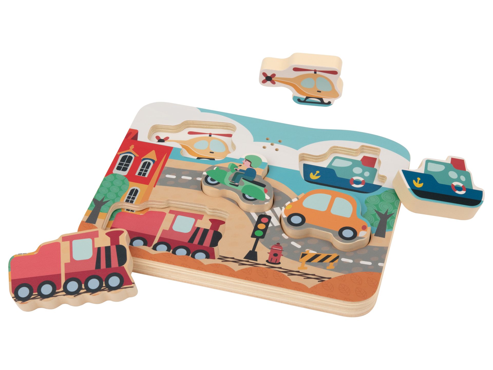 Lupilu Puzzle z efektem dźwiękowym 6 elementów Zestaw dróg miejskich