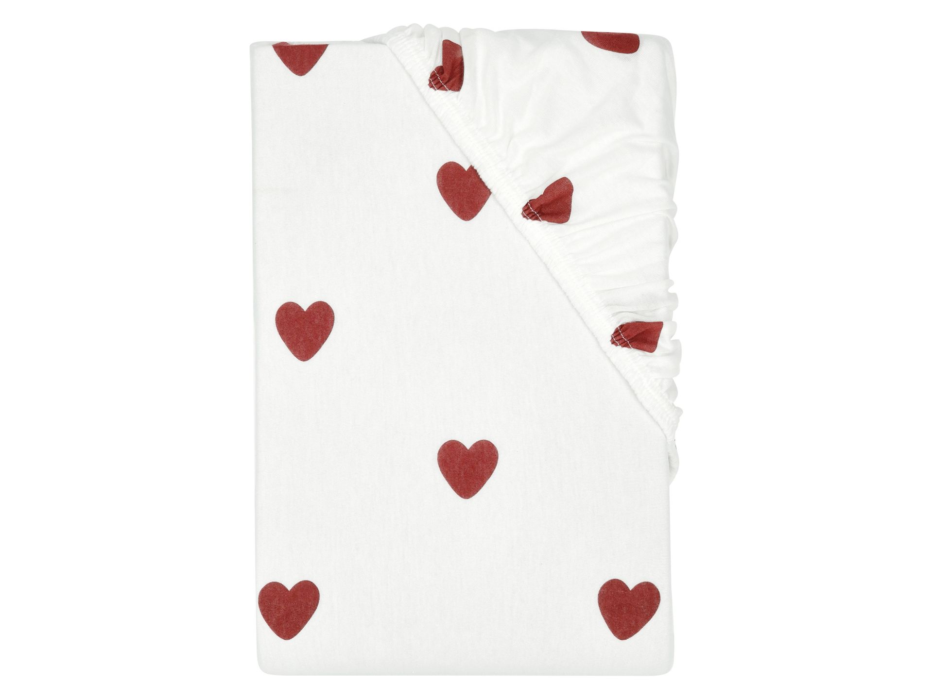 LIVARNO® Prześcieradło z dżerseju gumką, 90-100 x 200 cm (Serca)