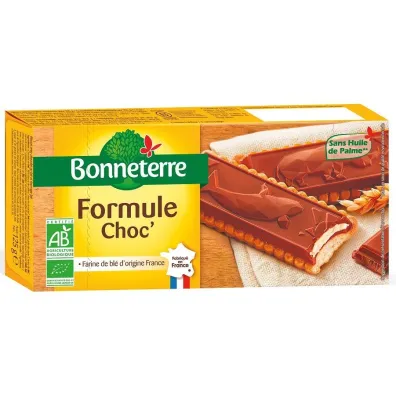 Bonneterre Herbatniki z czekoladą z nadzieniem mlecznym 125 g Bio - żywność